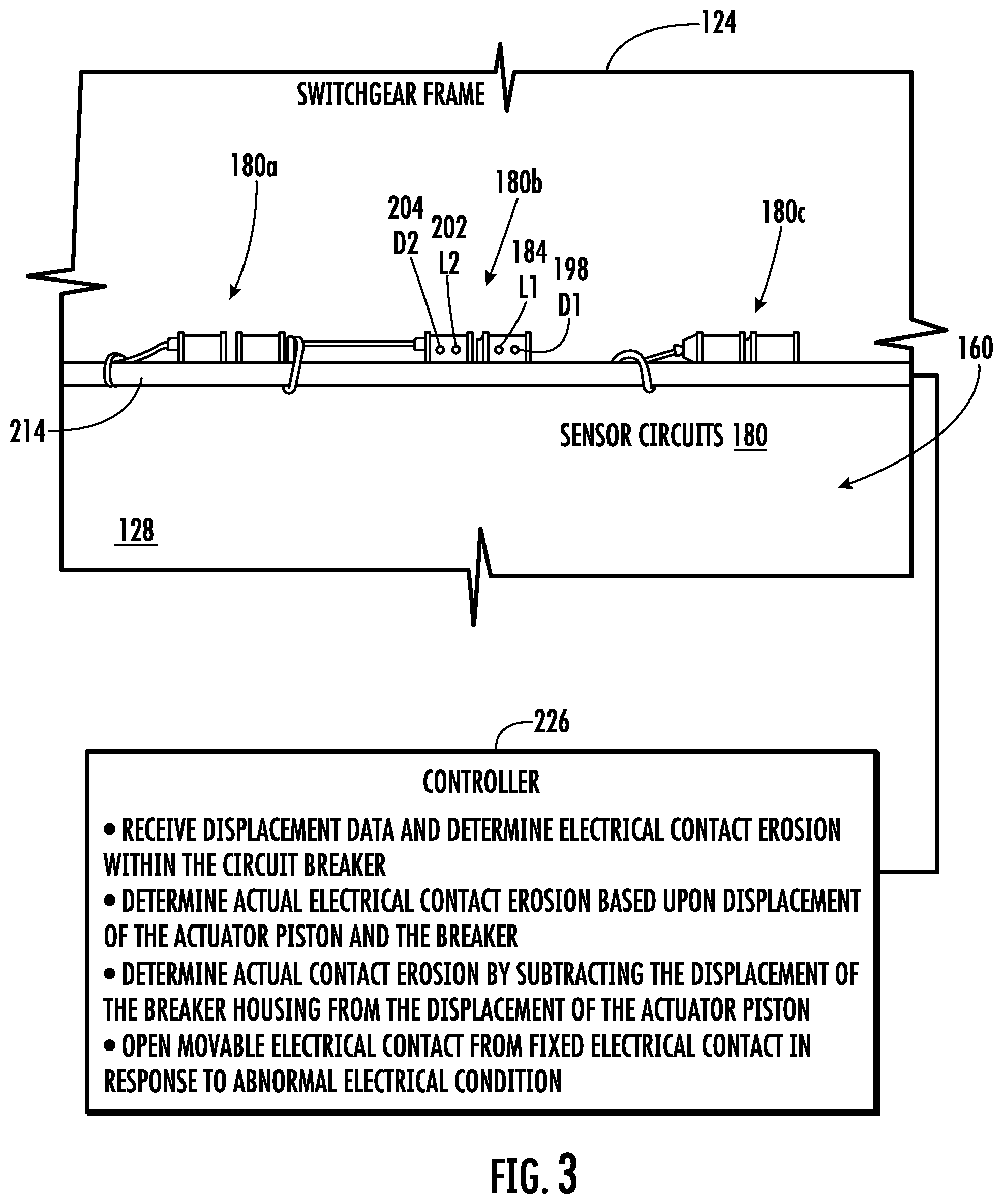 Patent US12106910 Figure 3 – Switchgear system that determines contact erosion in circuit breaker