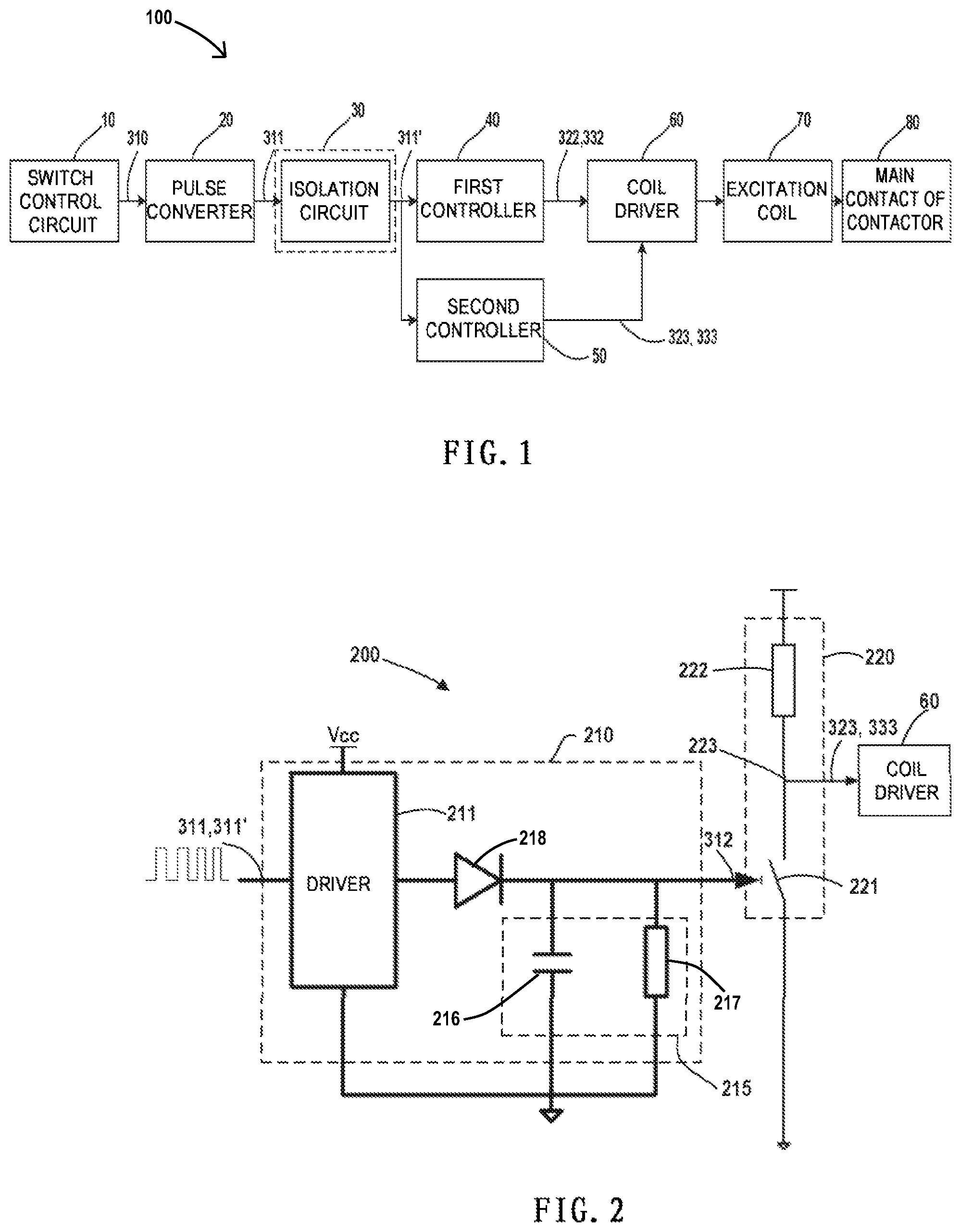 Patent US12106915 Figure 1 – Control circuit for contactor and its control method