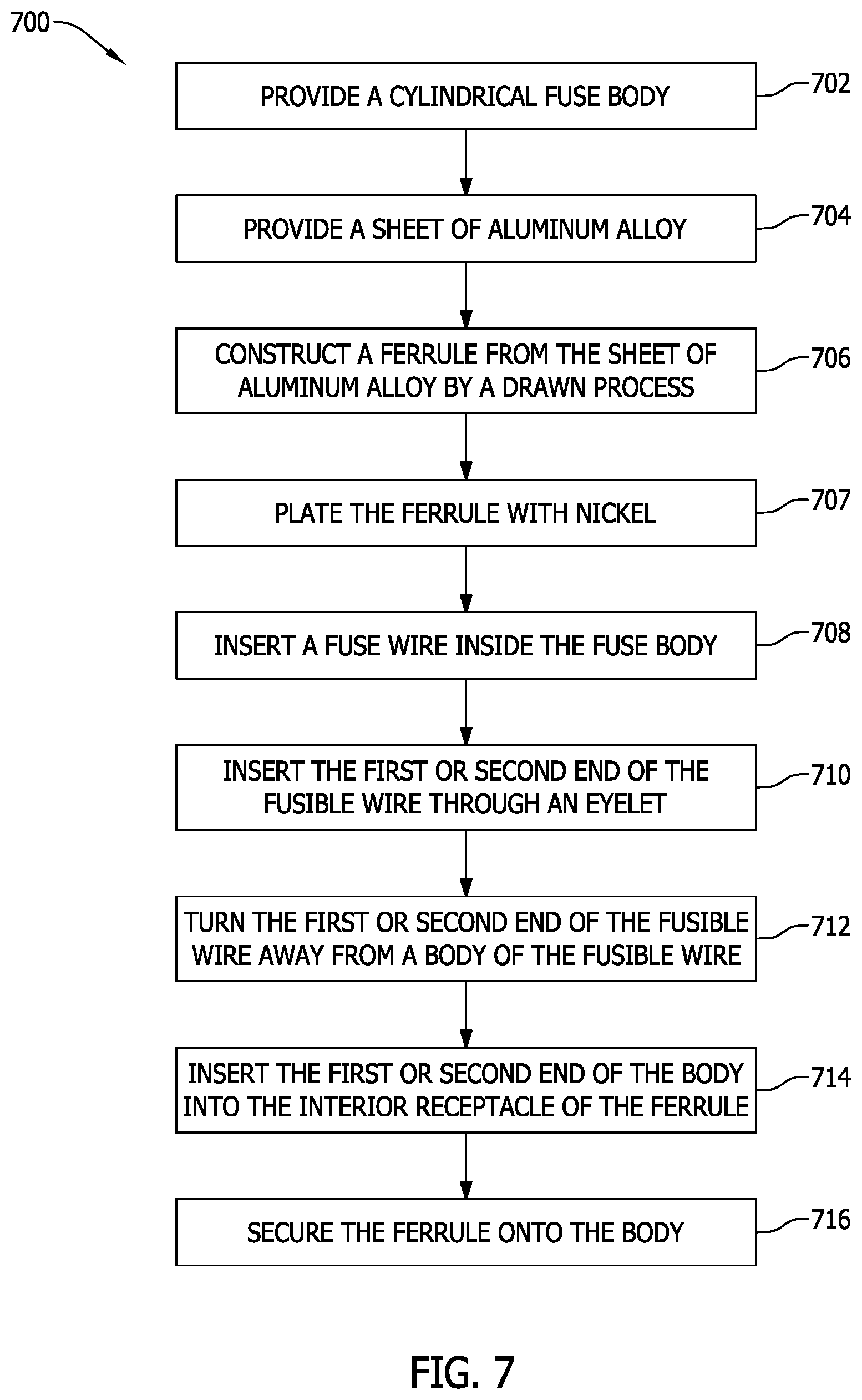 Patent US12106921 Figure 8 – Aluminum alloy miniature cartridge fuses