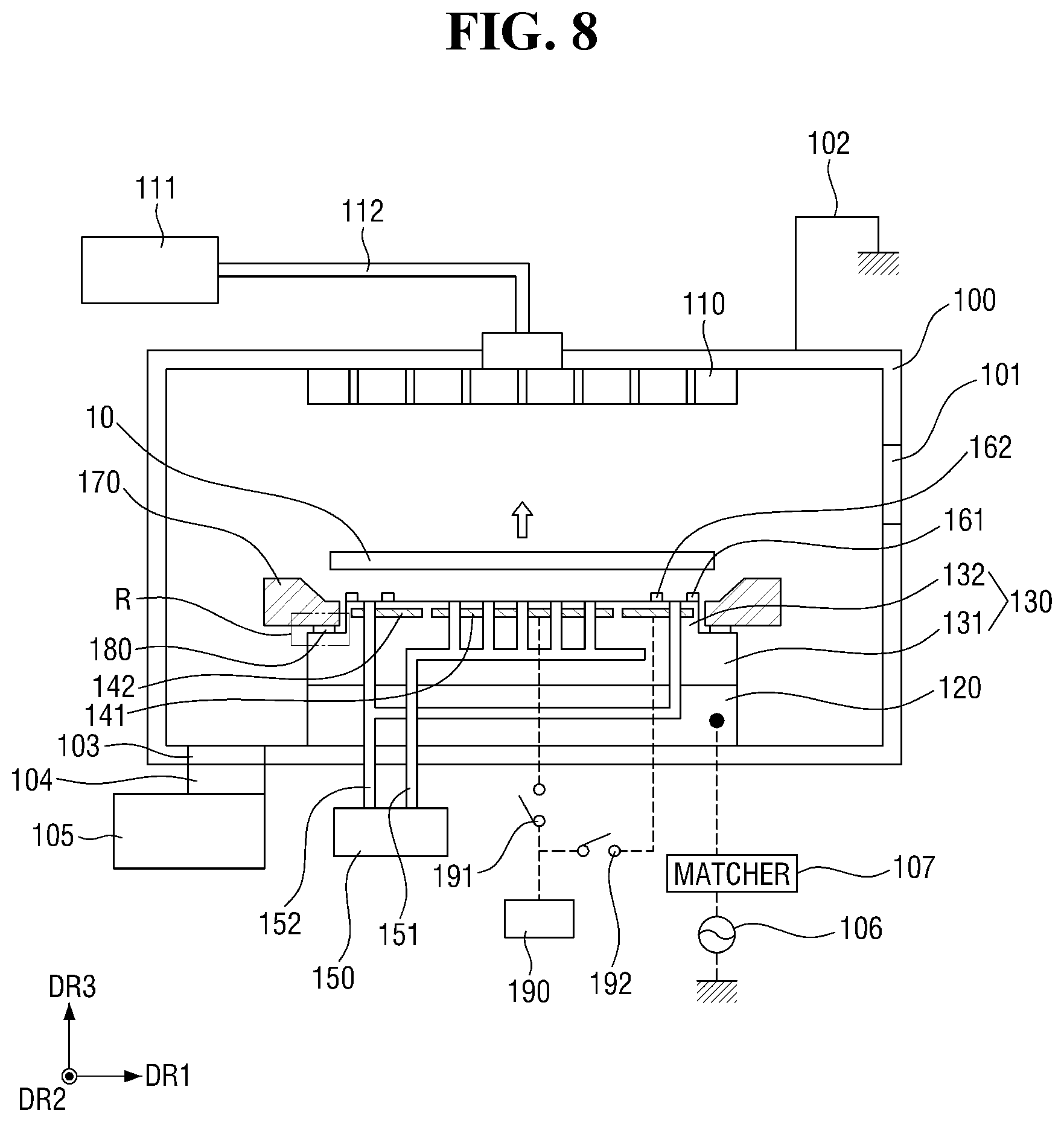 Patent US12106942 Figure 8 – Plasma processing apparatus and method for dechucking wafer in the plasma processing apparatus