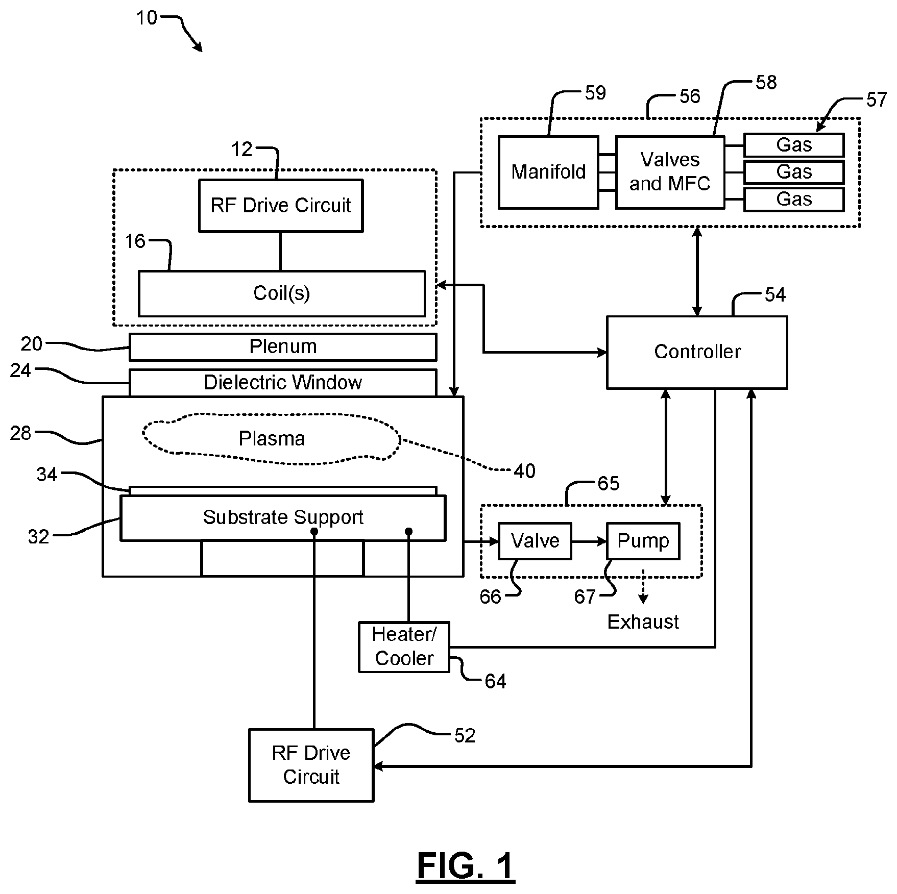 Patent US12106947 — RF reference measuring circuit for a direct drive system supplying power to generate plasma in a substrate processing system — Figure 1