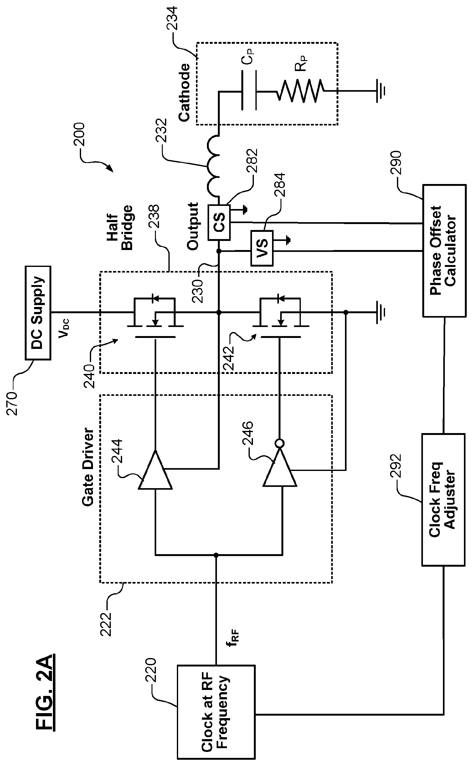 Patent US12106947 Figure 2 – RF reference measuring circuit for a direct drive system supplying power to generate plasma in a substrate processing system