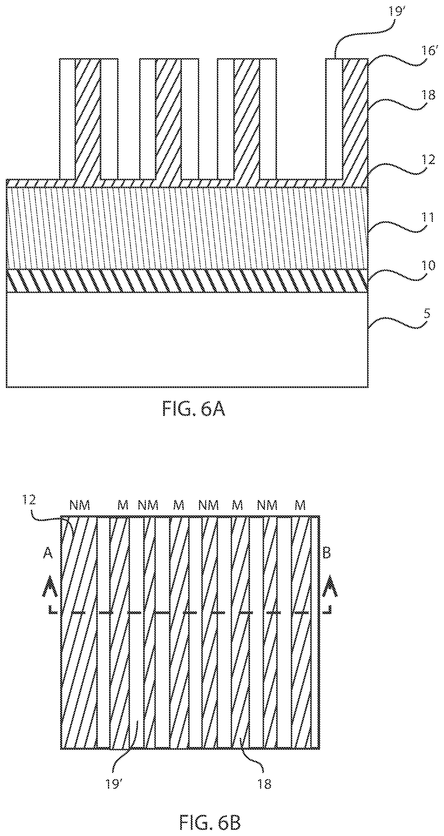 Patent US12106963 Figure 4 – Self aligned pattern formation post spacer etchback in tight pitch configurations