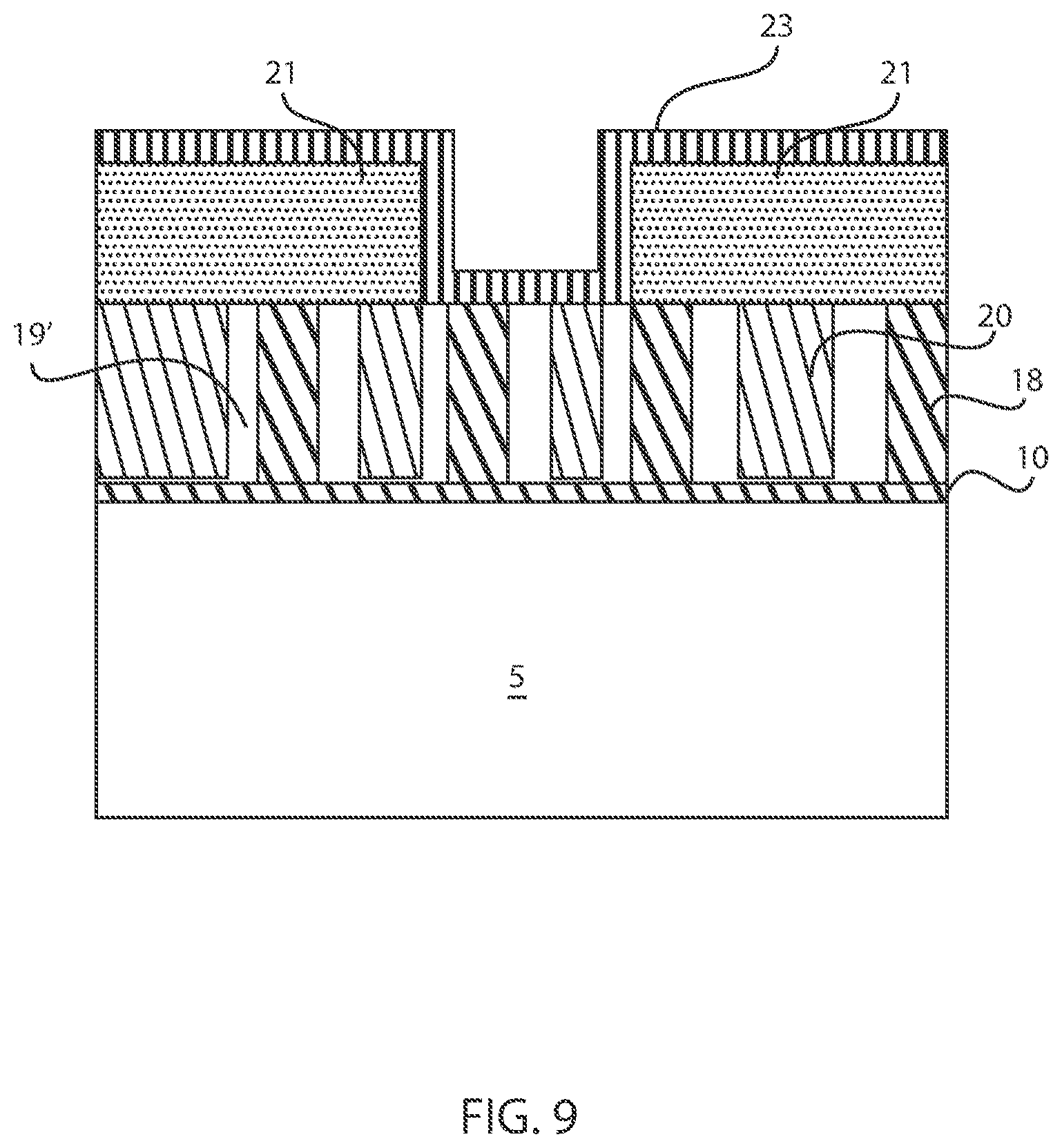Patent US12106963 Figure 7 – Self aligned pattern formation post spacer etchback in tight pitch configurations