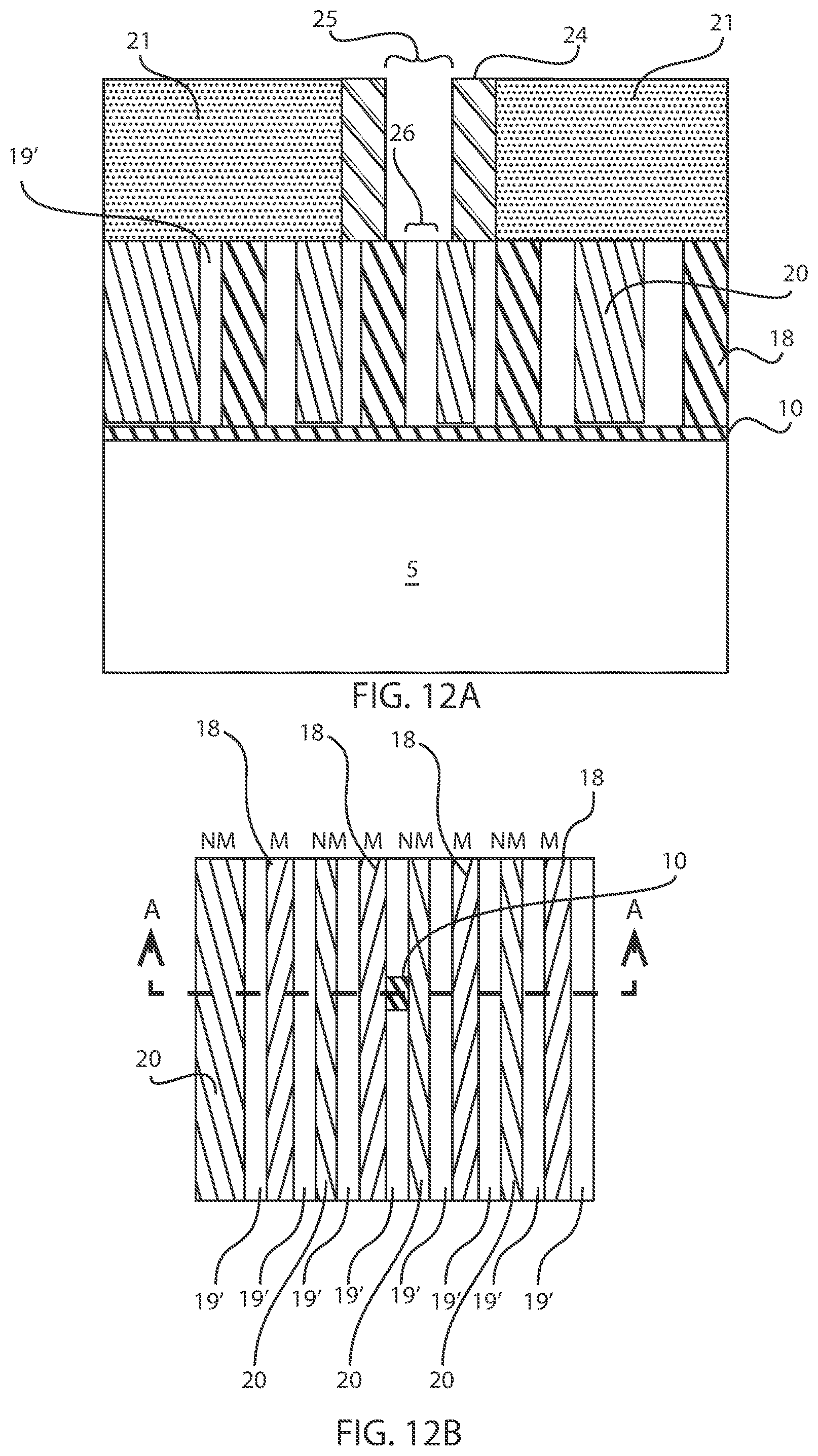 Patent US12106963 Figure 10 – Self aligned pattern formation post spacer etchback in tight pitch configurations