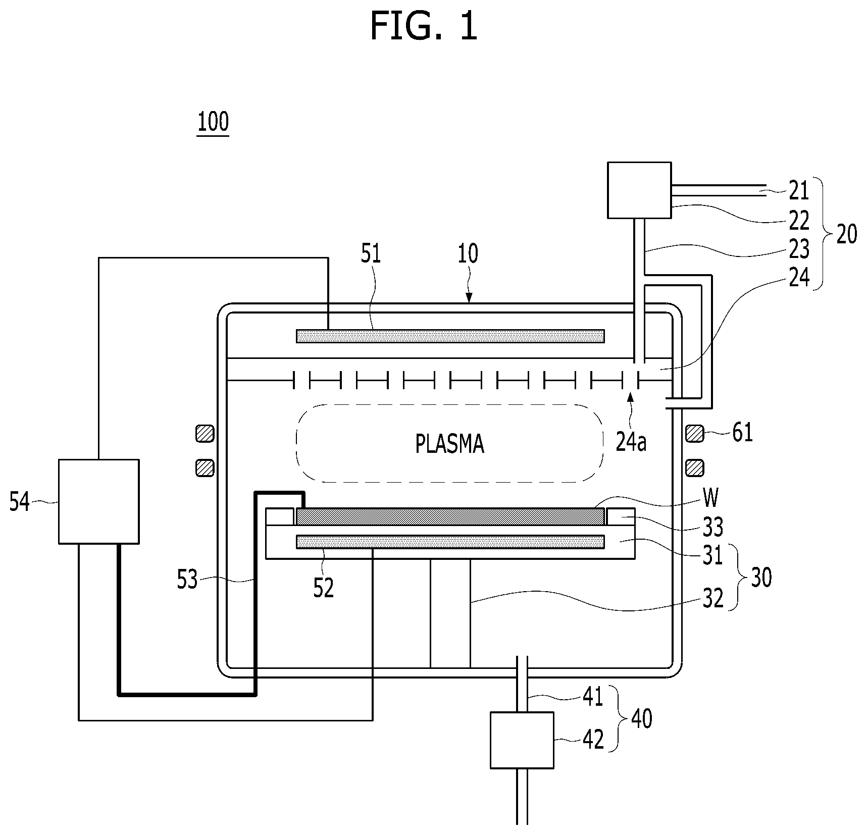 Patent US12106977 — Substrate processing apparatus having a middle electrode — Figure 1