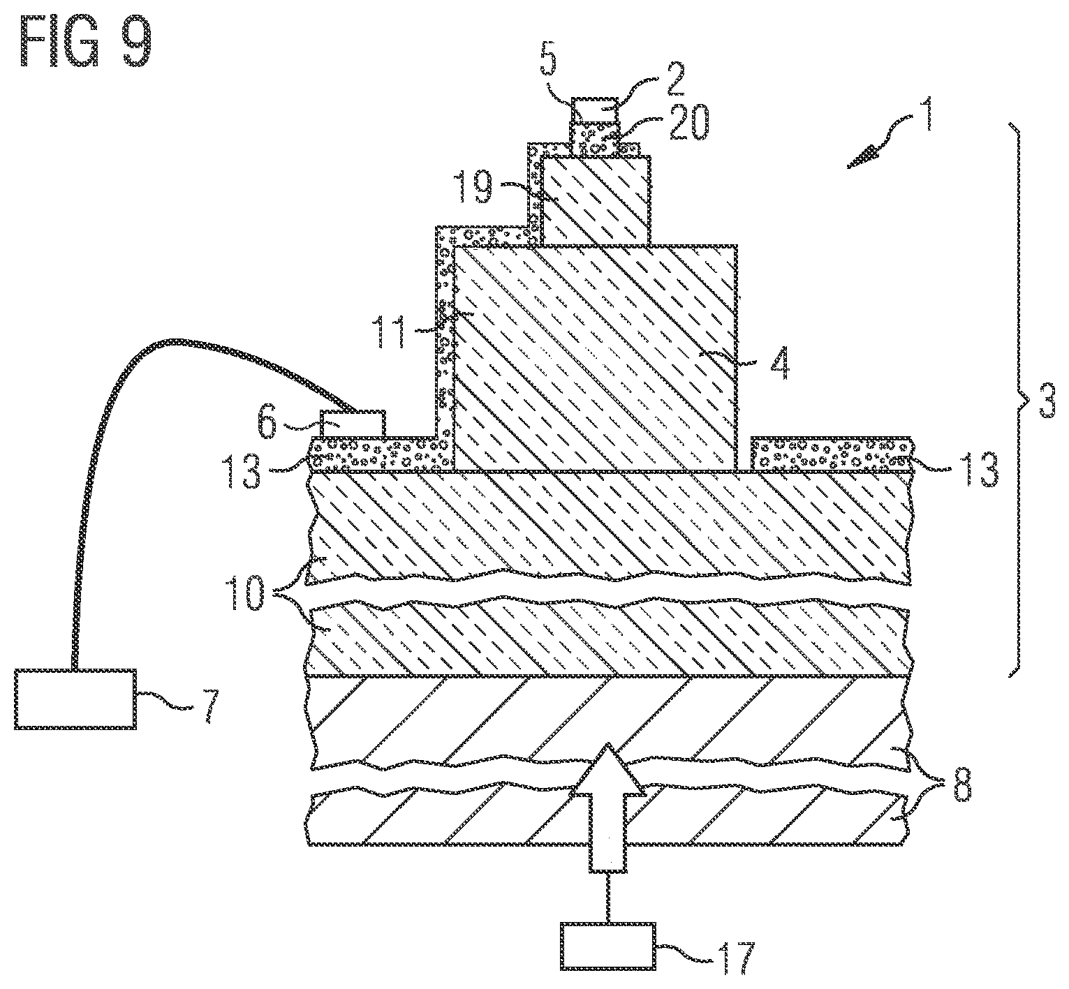 Patent US12106980 Figure 5 – Adhesive transfer stamp and method for transferring a semiconductor chip using an adhesive transfer stamp