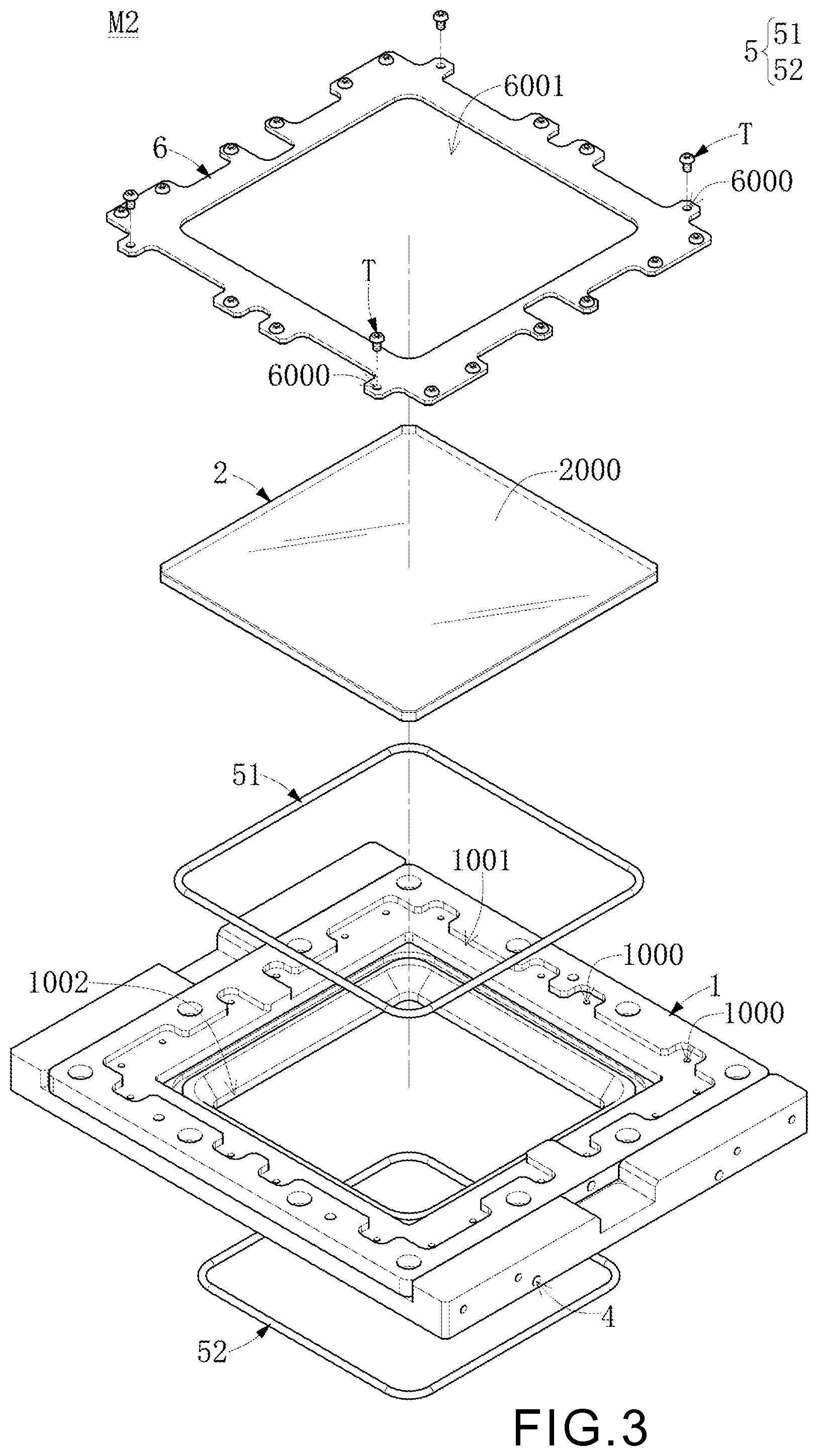 Patent US12106981 Figure 3 – Method of chip transferring and device/module having gas guiding structures with suction openings and intake opening to apply predetermined pressure uniformly on back side of transferring substrate