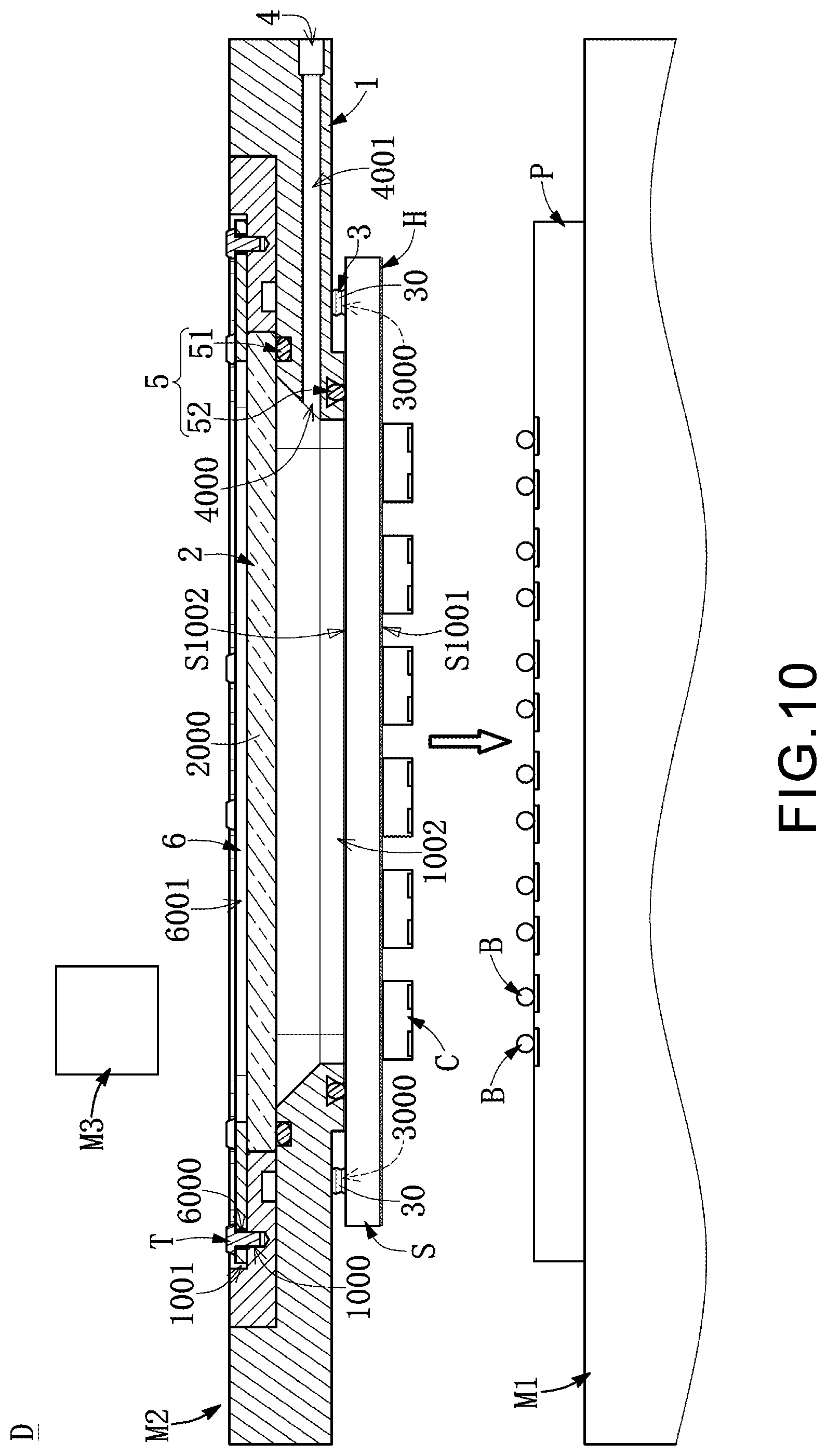 Patent US12106981 Figure 9 – Method of chip transferring and device/module having gas guiding structures with suction openings and intake opening to apply predetermined pressure uniformly on back side of transferring substrate