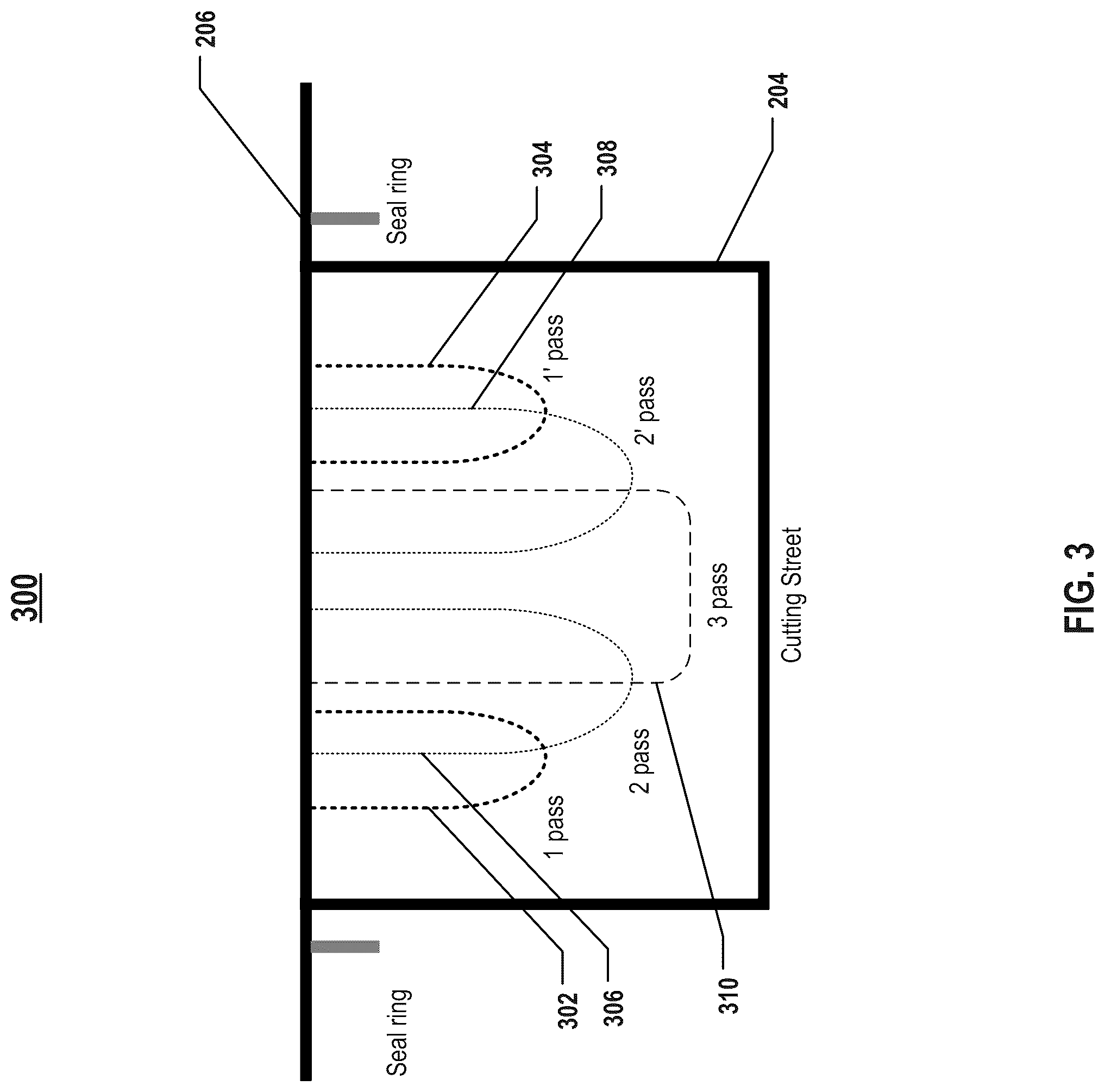 Patent US12106985 Figure 3 – Laser dicing system and method for dicing semiconductor structure including cutting street