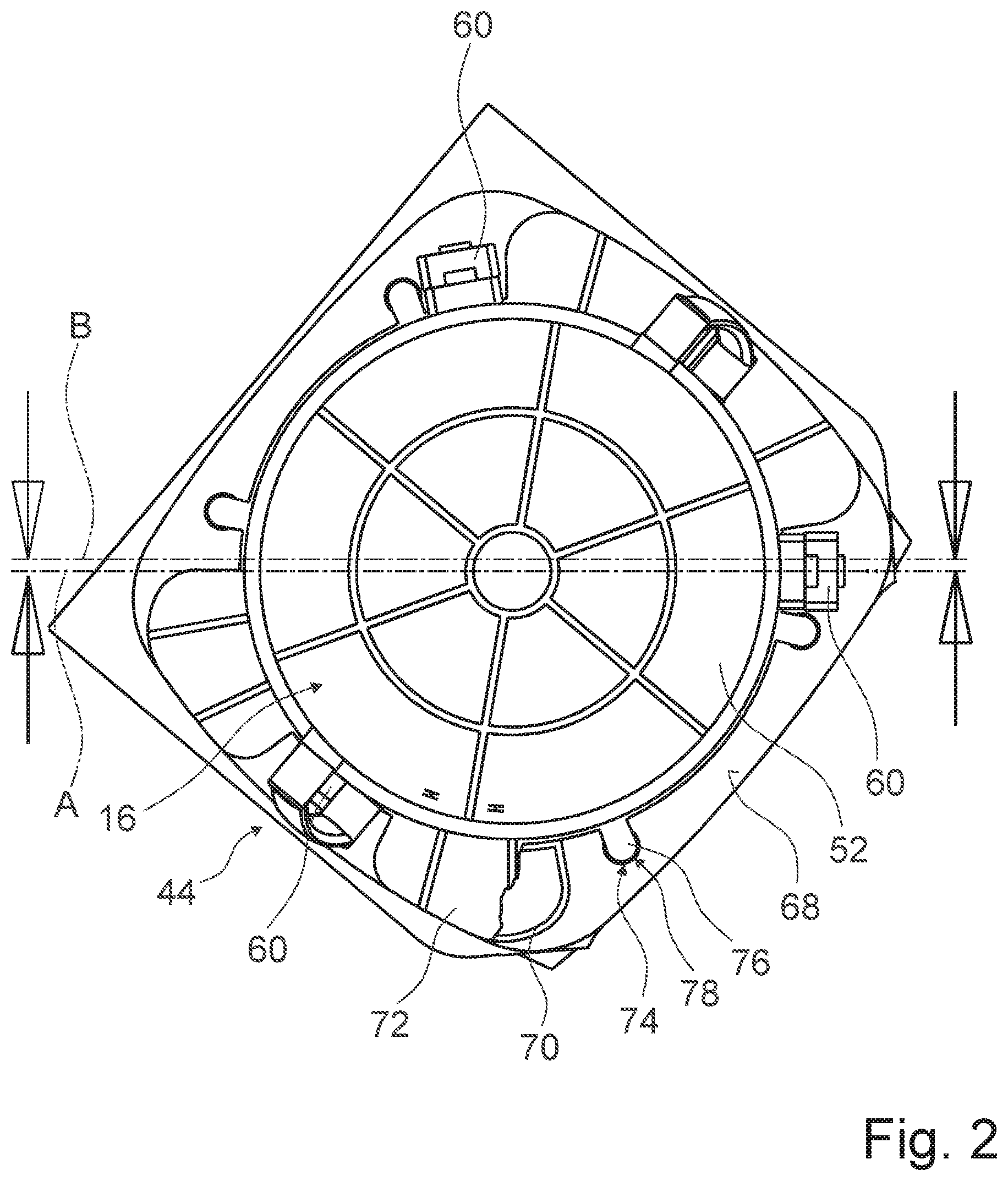 Patent US12106987 Figure 2 – Safeguarding device, wafer transport container with at least one safeguarding device, safeguarding system and method with the safeguarding device