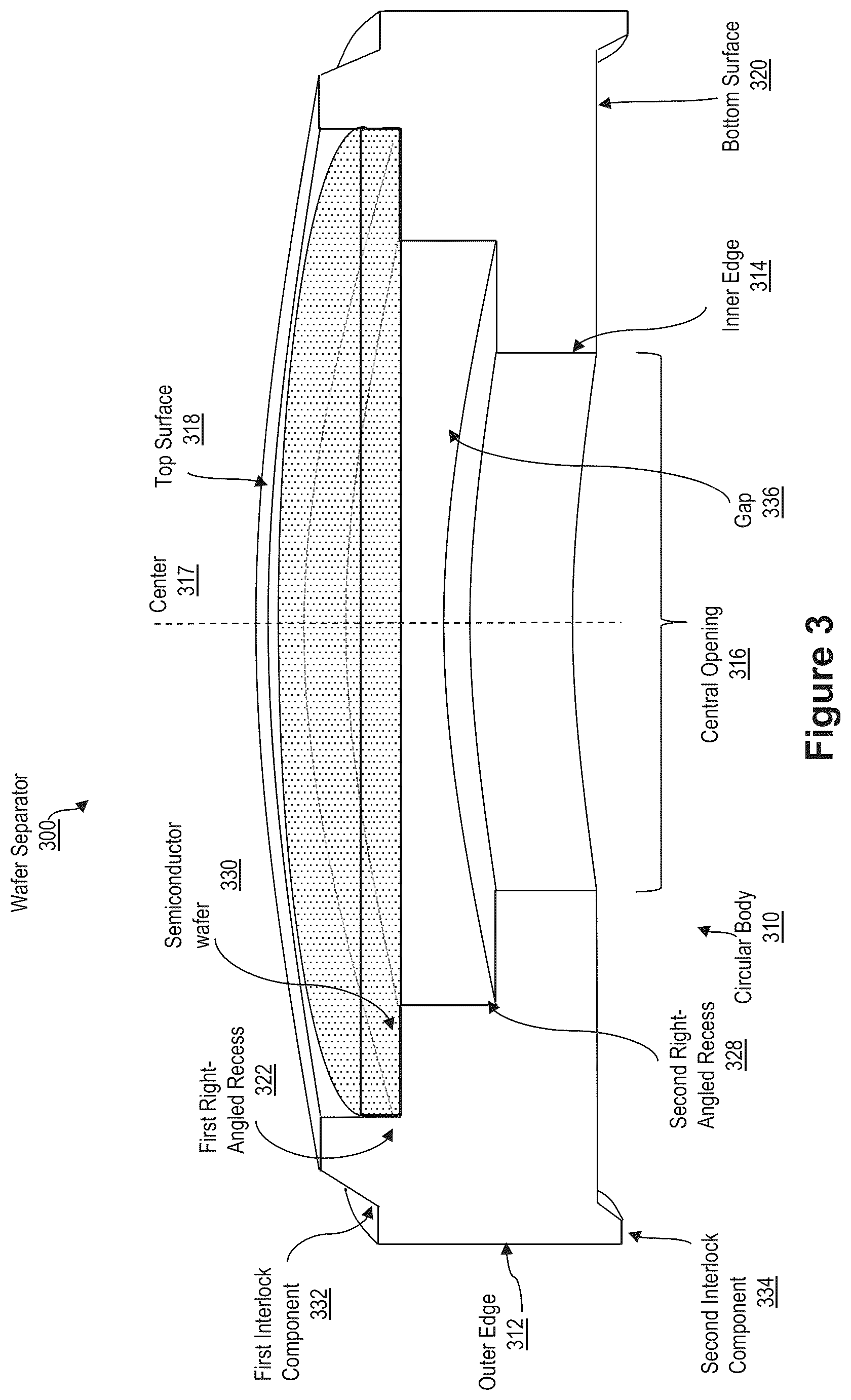 Patent US12106988 Figure 3 – Separators for handling, transporting, or storing semiconductor wafers