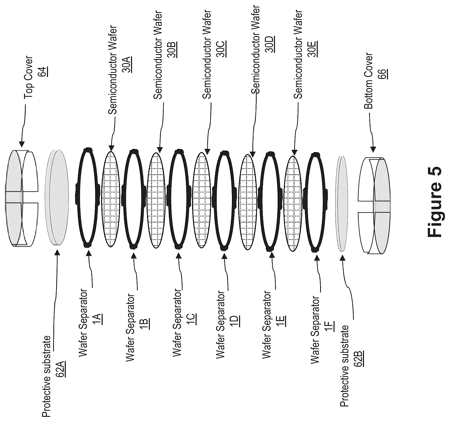 Patent US12106988 Figure 5 – Separators for handling, transporting, or storing semiconductor wafers
