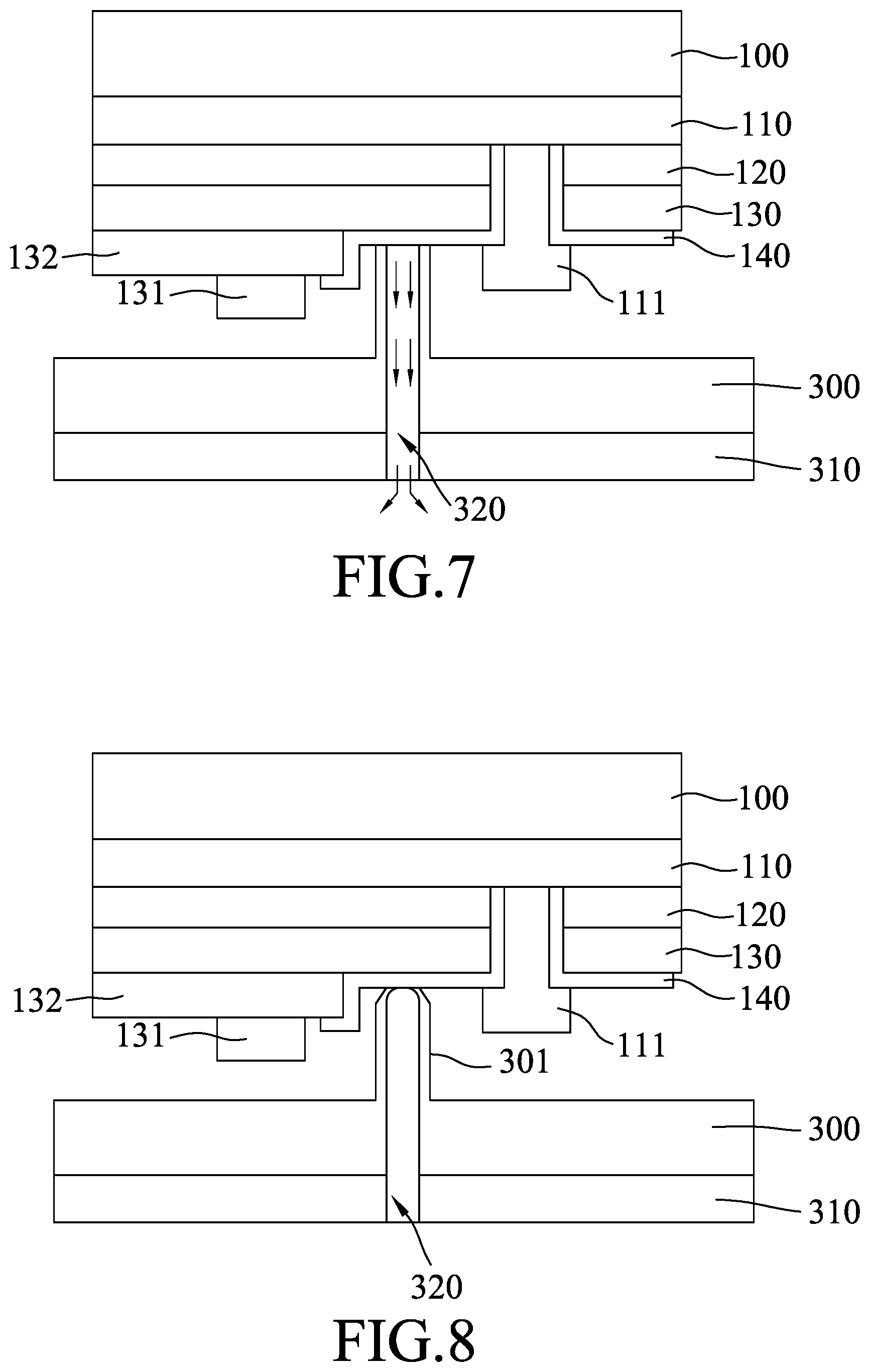 Patent US12106995 Figure 4 – Structure and method for transferring a micro semiconductor element by applying a separation force via a through hole