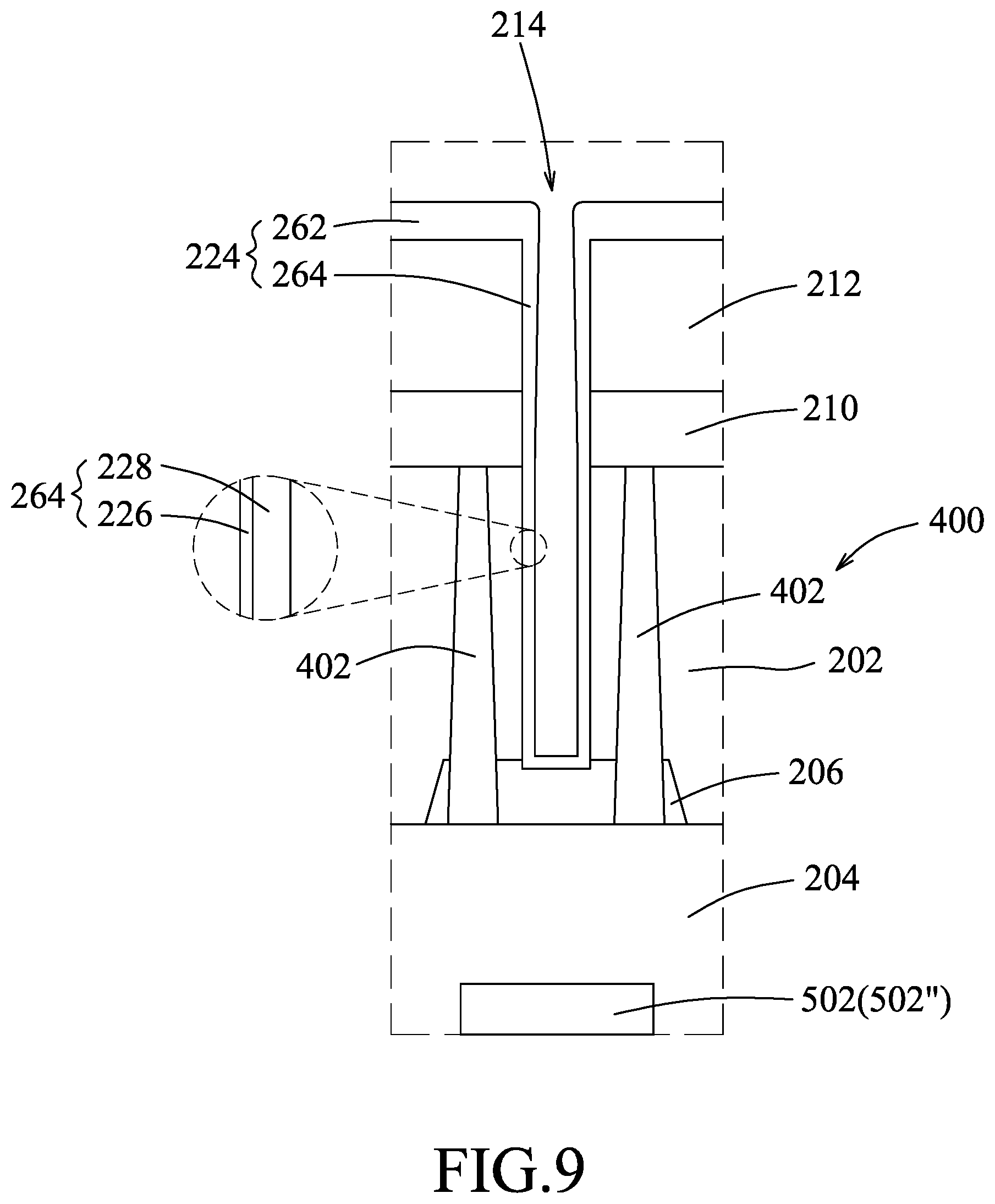 Patent US12107001 Figure 9 – Semiconductor feature and method for manufacturing the same