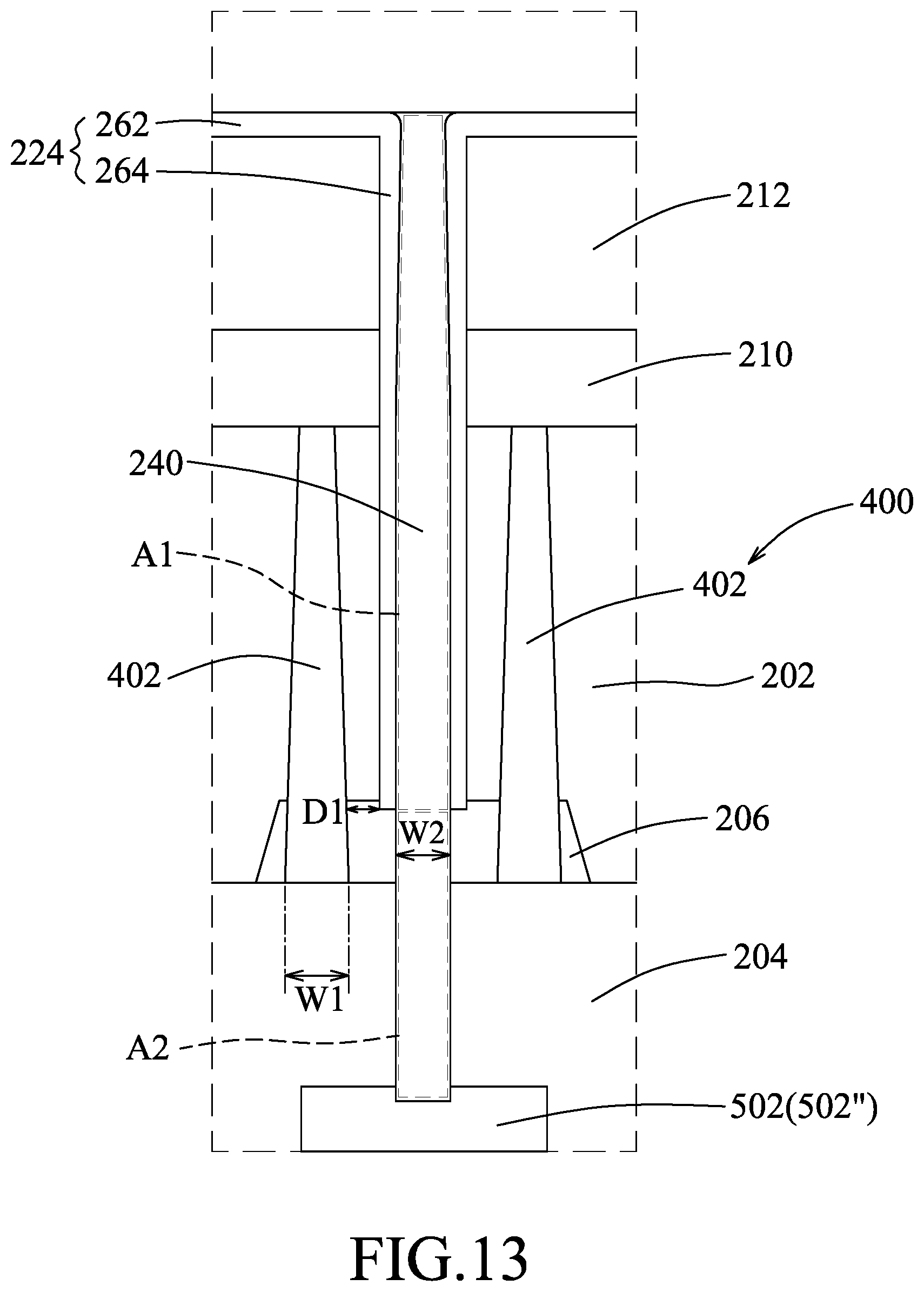 Patent US12107001 Figure 13 – Semiconductor feature and method for manufacturing the same