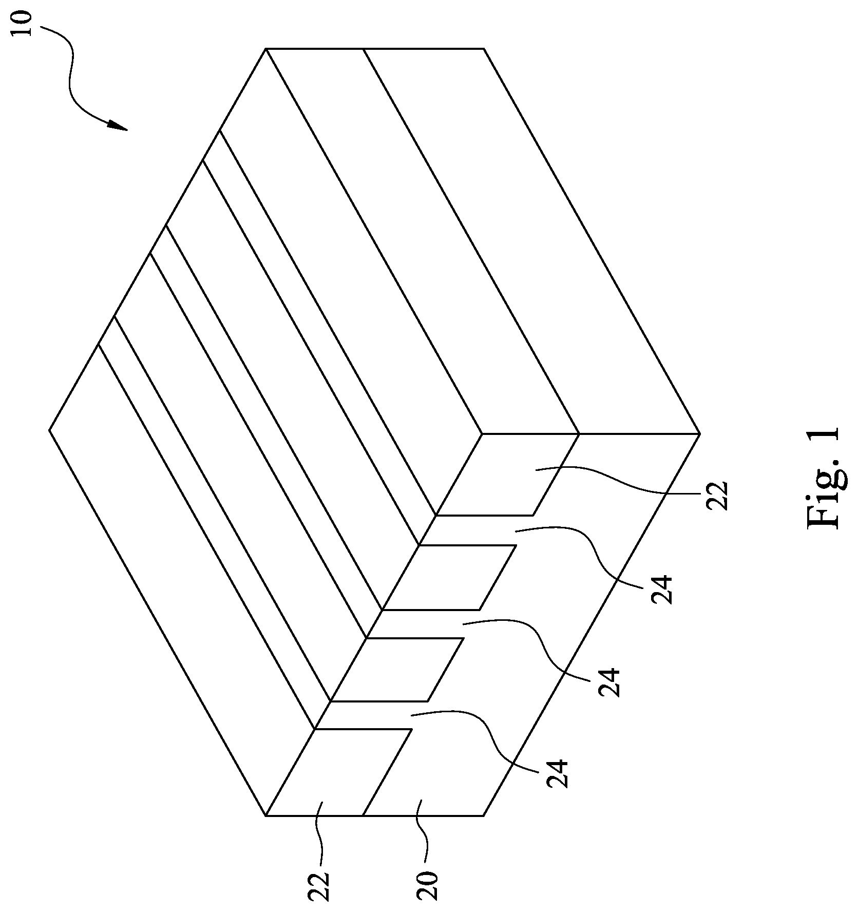 Patent US12107007 Figure 1 – Recessed contacts at line end and methods forming same