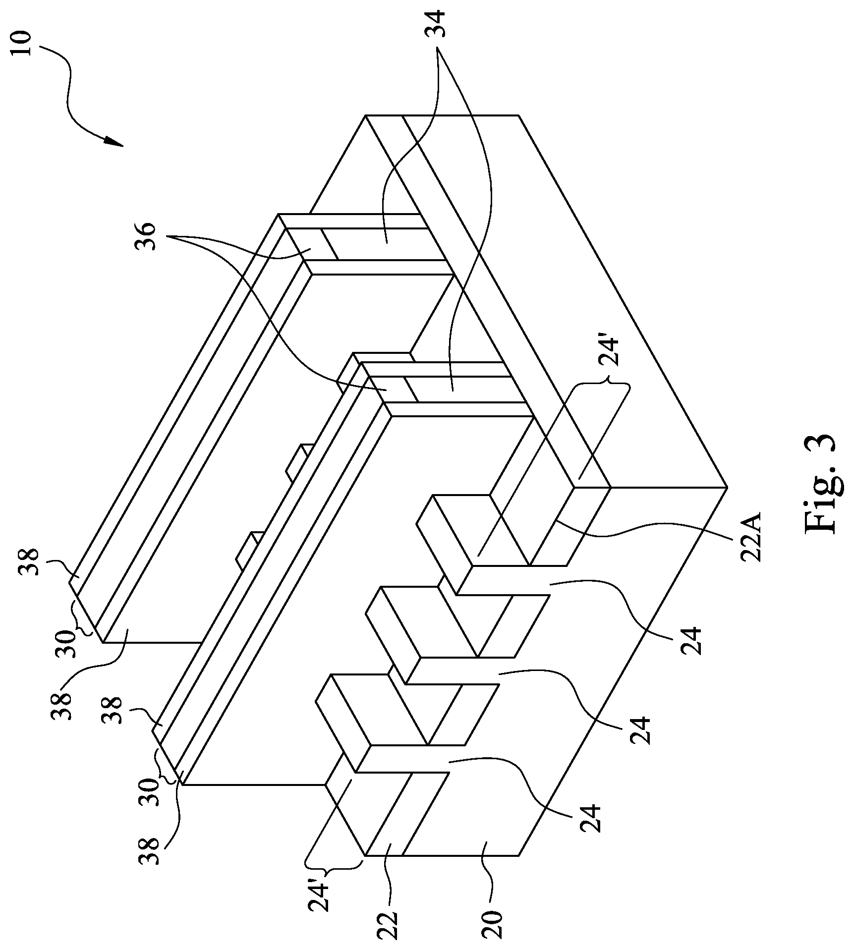 Patent US12107007 Figure 3 – Recessed contacts at line end and methods forming same