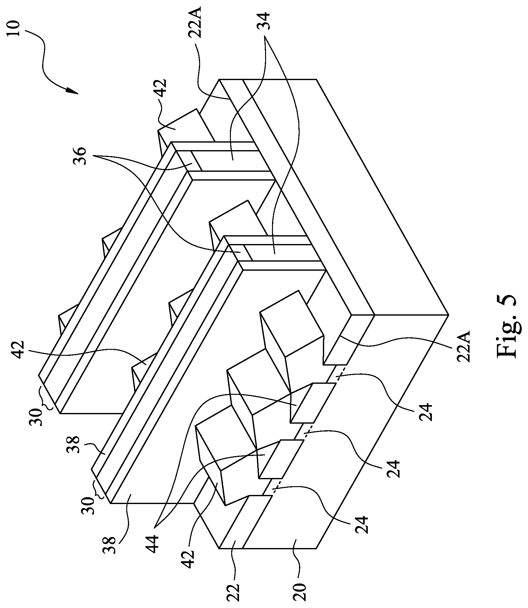 Patent US12107007 Figure 5 – Recessed contacts at line end and methods forming same