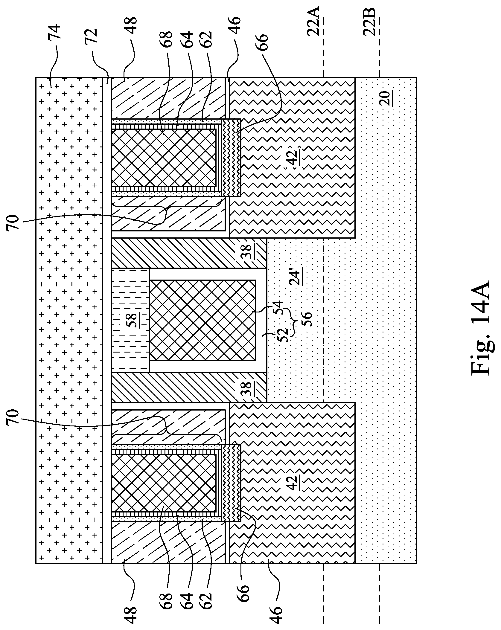 Patent US12107007 Figure 17 – Recessed contacts at line end and methods forming same