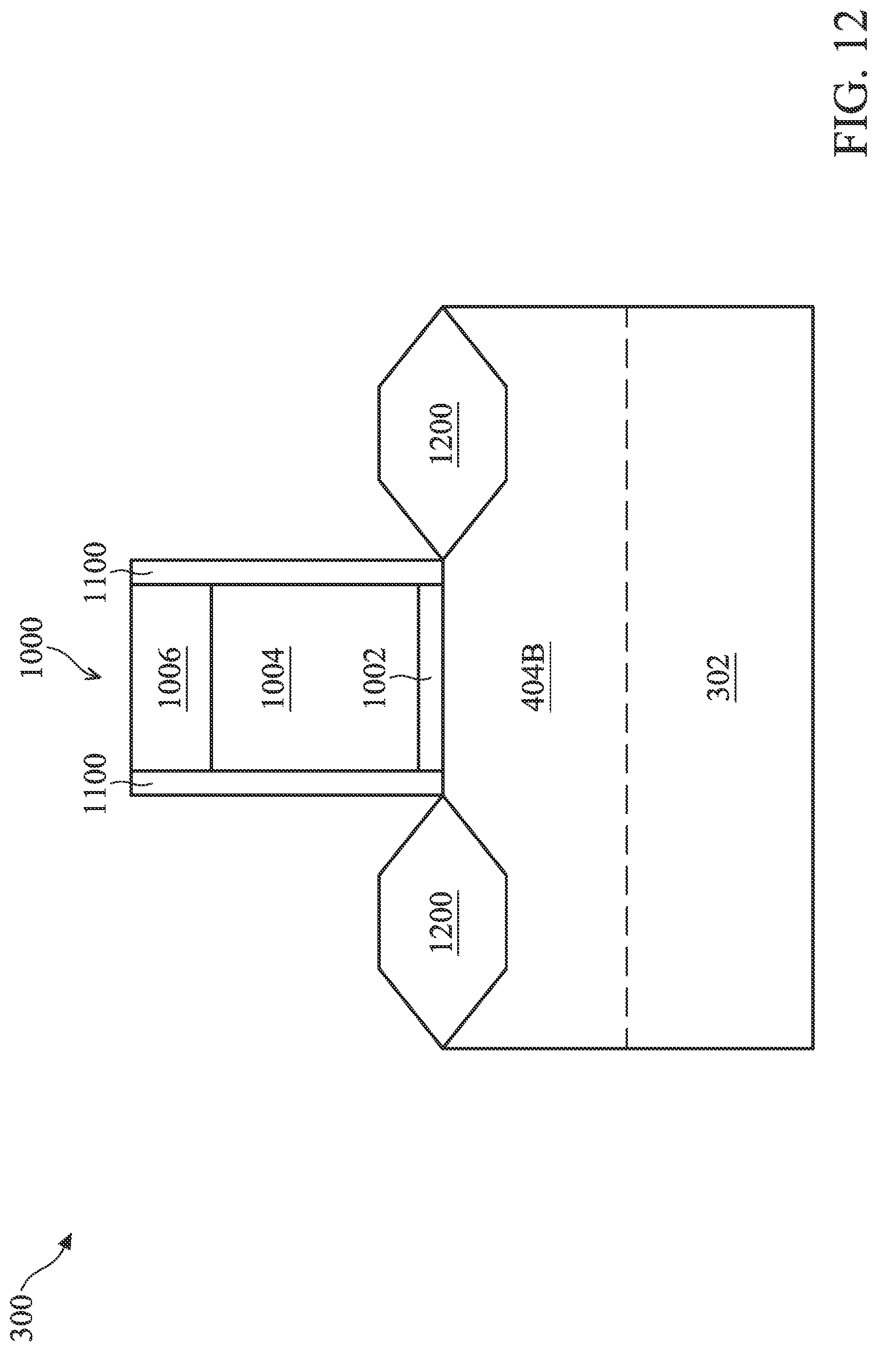 Patent US12107013 Figure 12 – Semiconductor devices and methods of manufacturing thereof