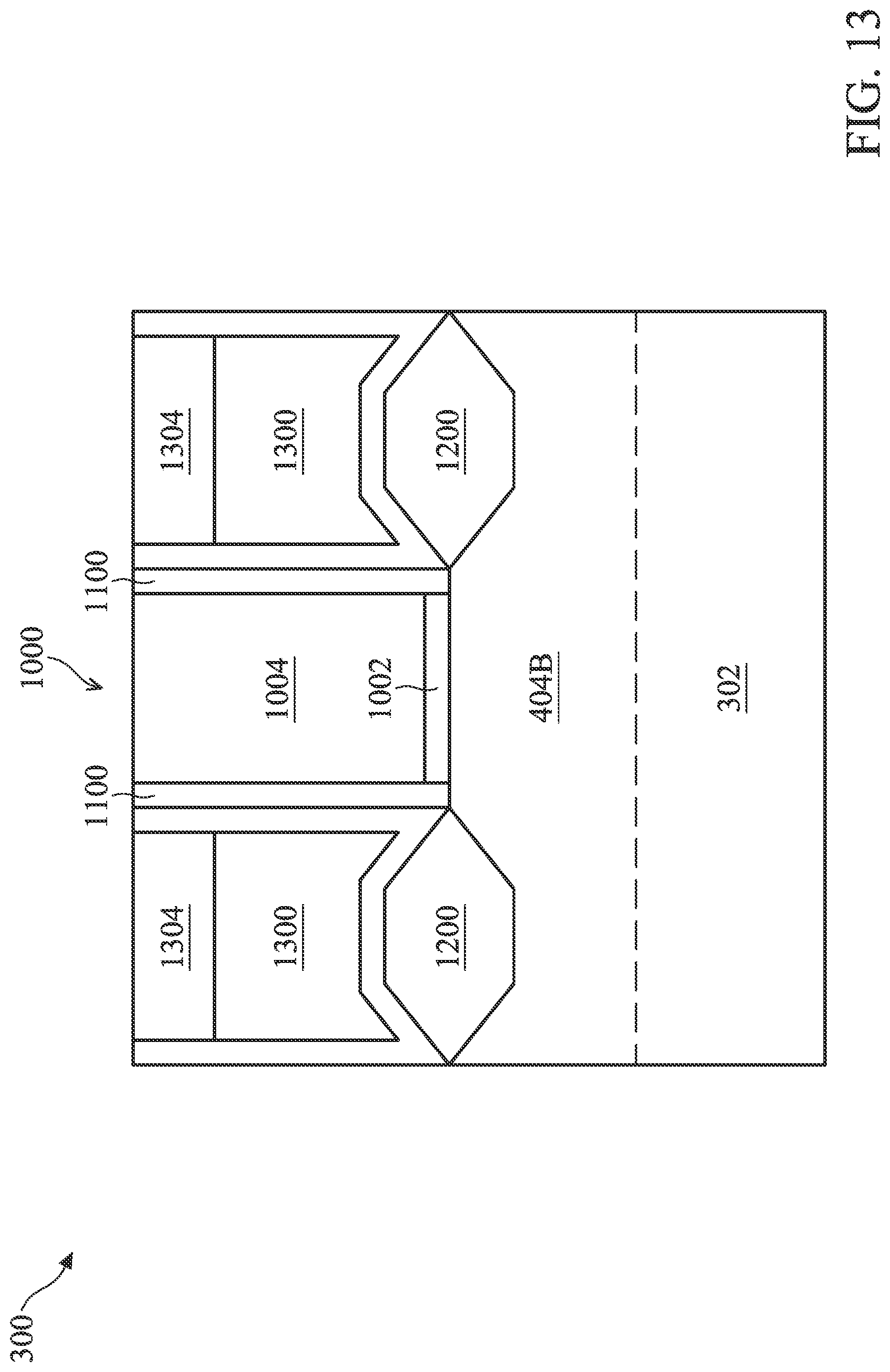 Patent US12107013 Figure 13 – Semiconductor devices and methods of manufacturing thereof