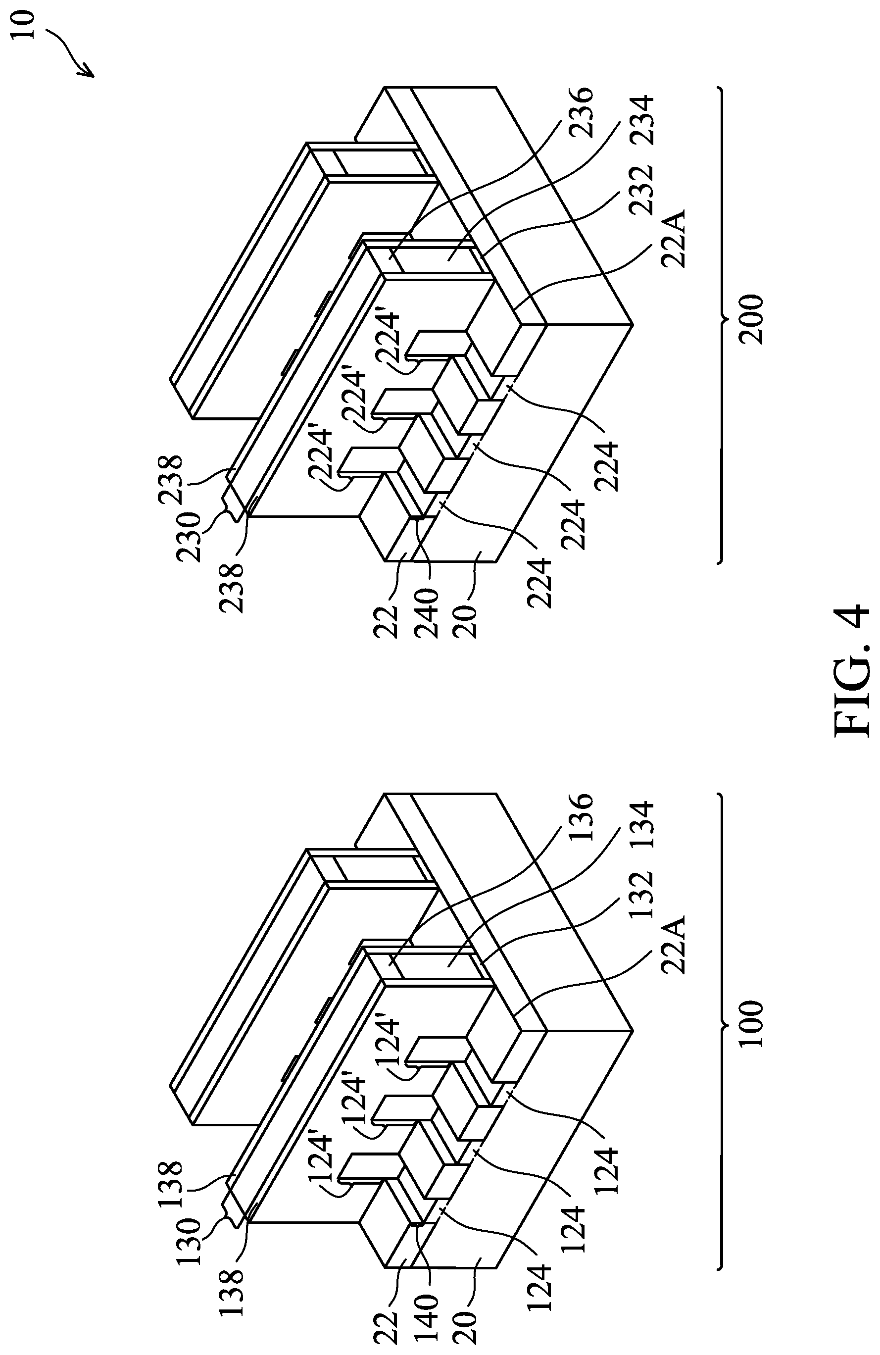 Patent US12107015 Figure 4 – NMOS and PMOS transistor gates with hafnium oxide layers and lanthanum oxide layers