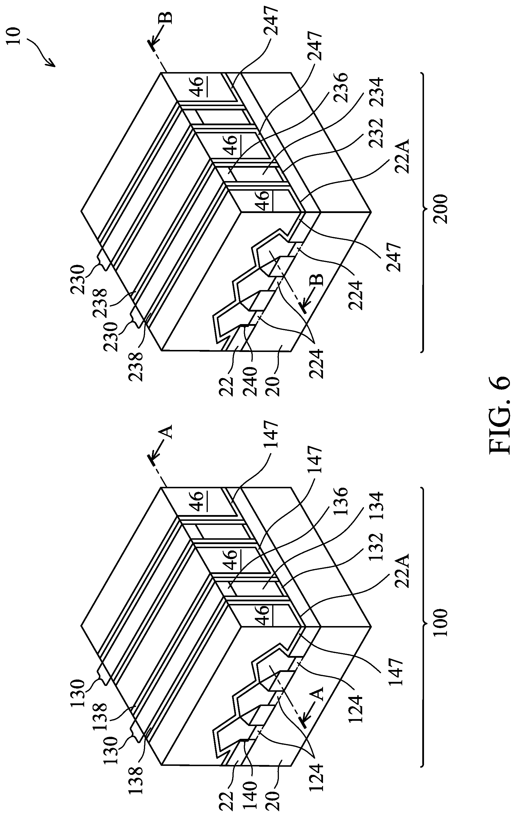 Patent US12107015 Figure 6 – NMOS and PMOS transistor gates with hafnium oxide layers and lanthanum oxide layers