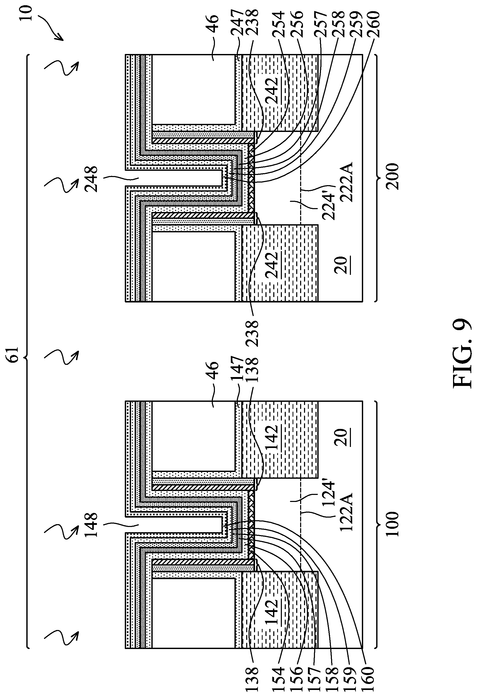 Patent US12107015 Figure 9 – NMOS and PMOS transistor gates with hafnium oxide layers and lanthanum oxide layers