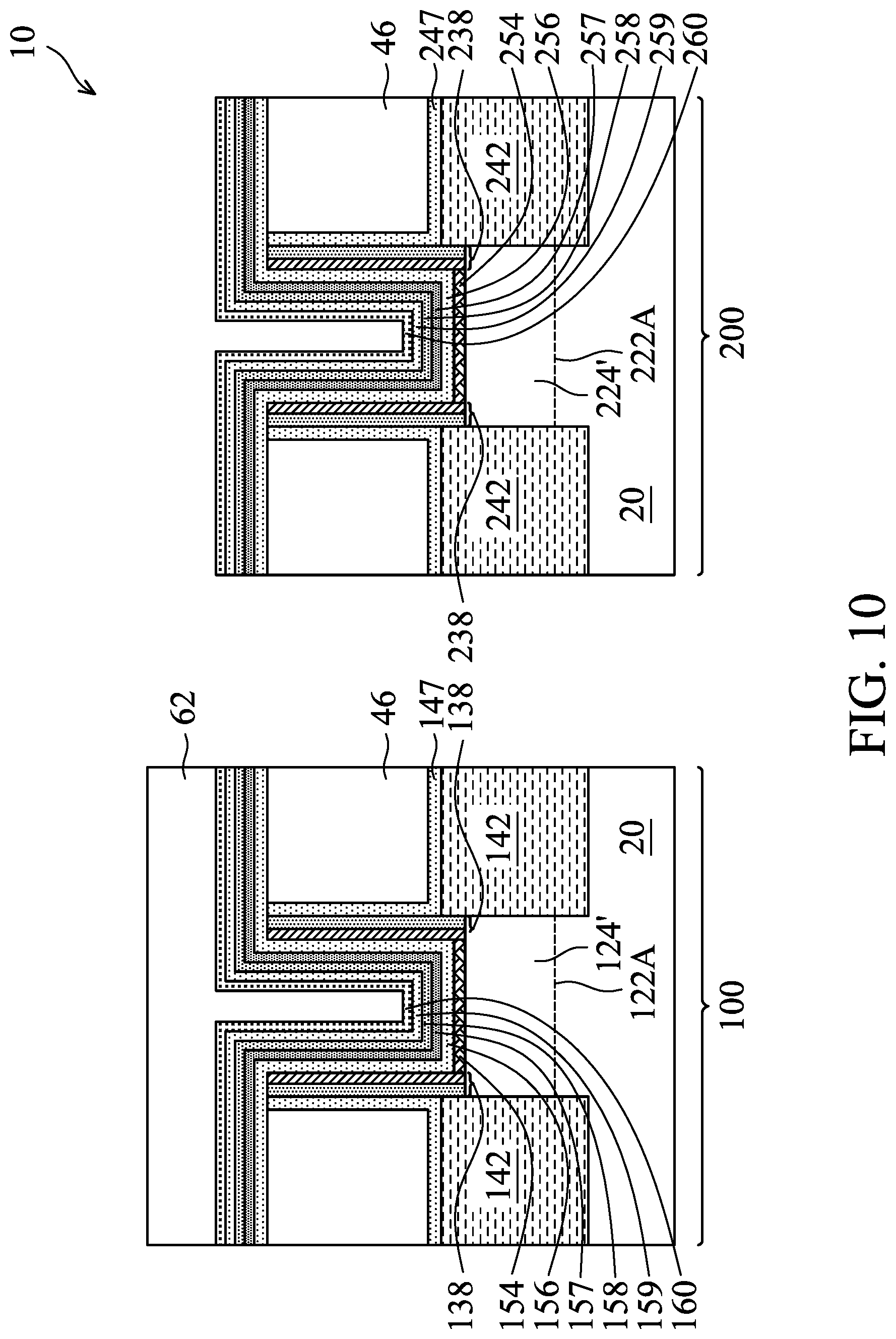 Patent US12107015 Figure 10 – NMOS and PMOS transistor gates with hafnium oxide layers and lanthanum oxide layers