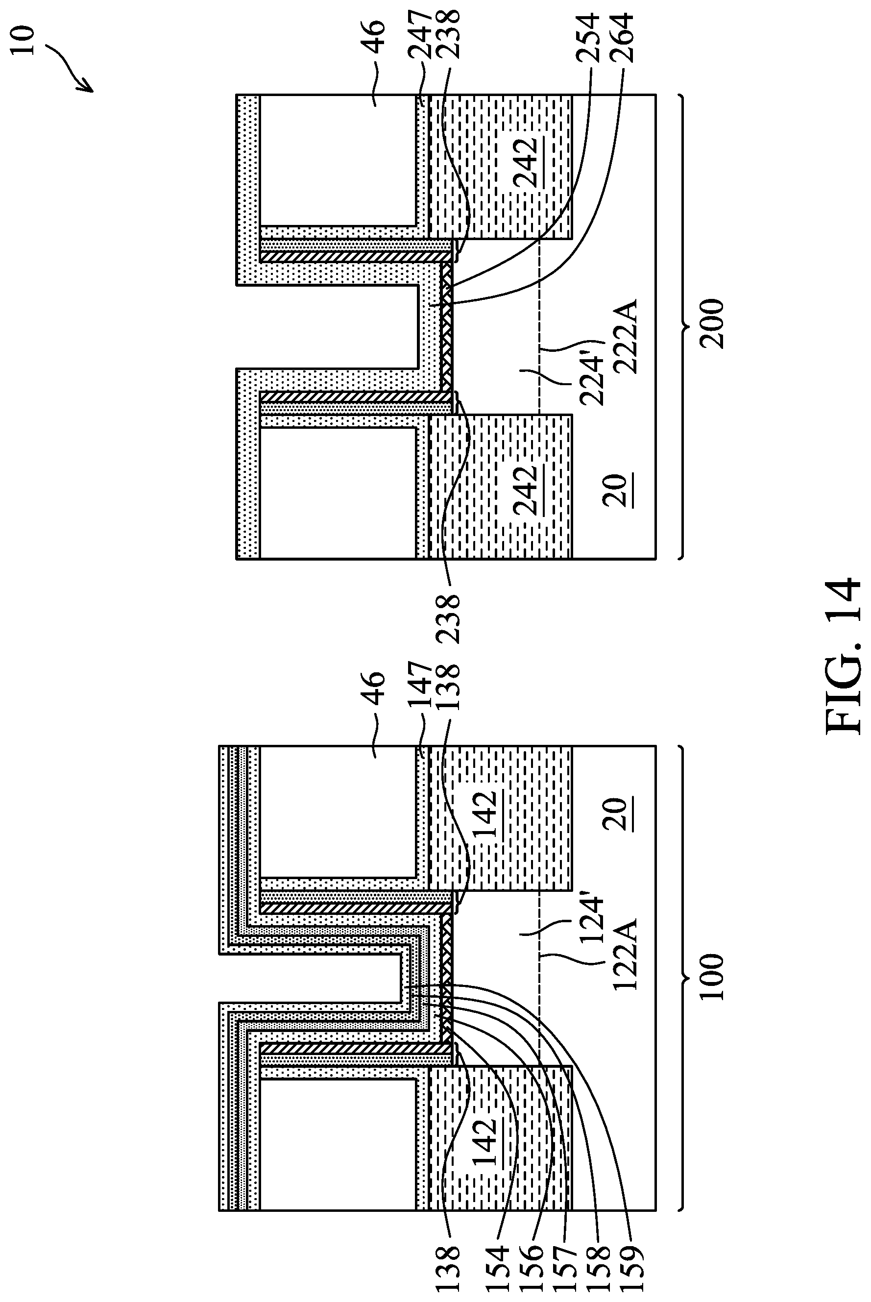 Patent US12107015 Figure 14 – NMOS and PMOS transistor gates with hafnium oxide layers and lanthanum oxide layers