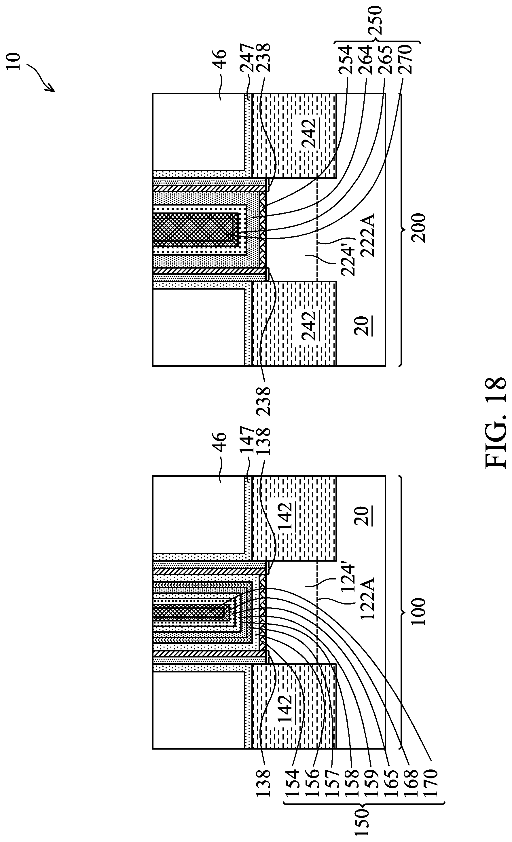 Patent US12107015 Figure 18 – NMOS and PMOS transistor gates with hafnium oxide layers and lanthanum oxide layers