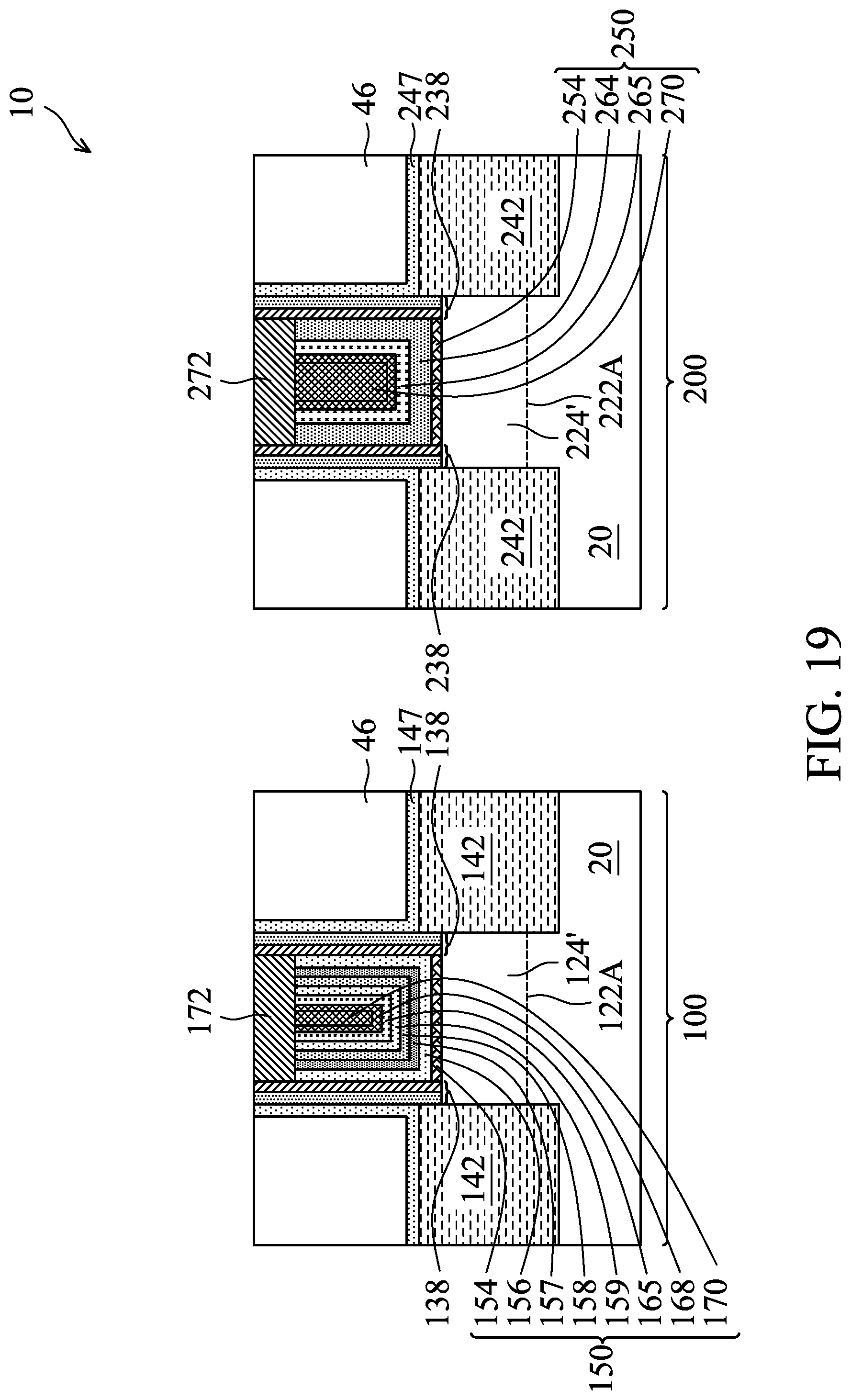 Patent US12107015 Figure 19 – NMOS and PMOS transistor gates with hafnium oxide layers and lanthanum oxide layers