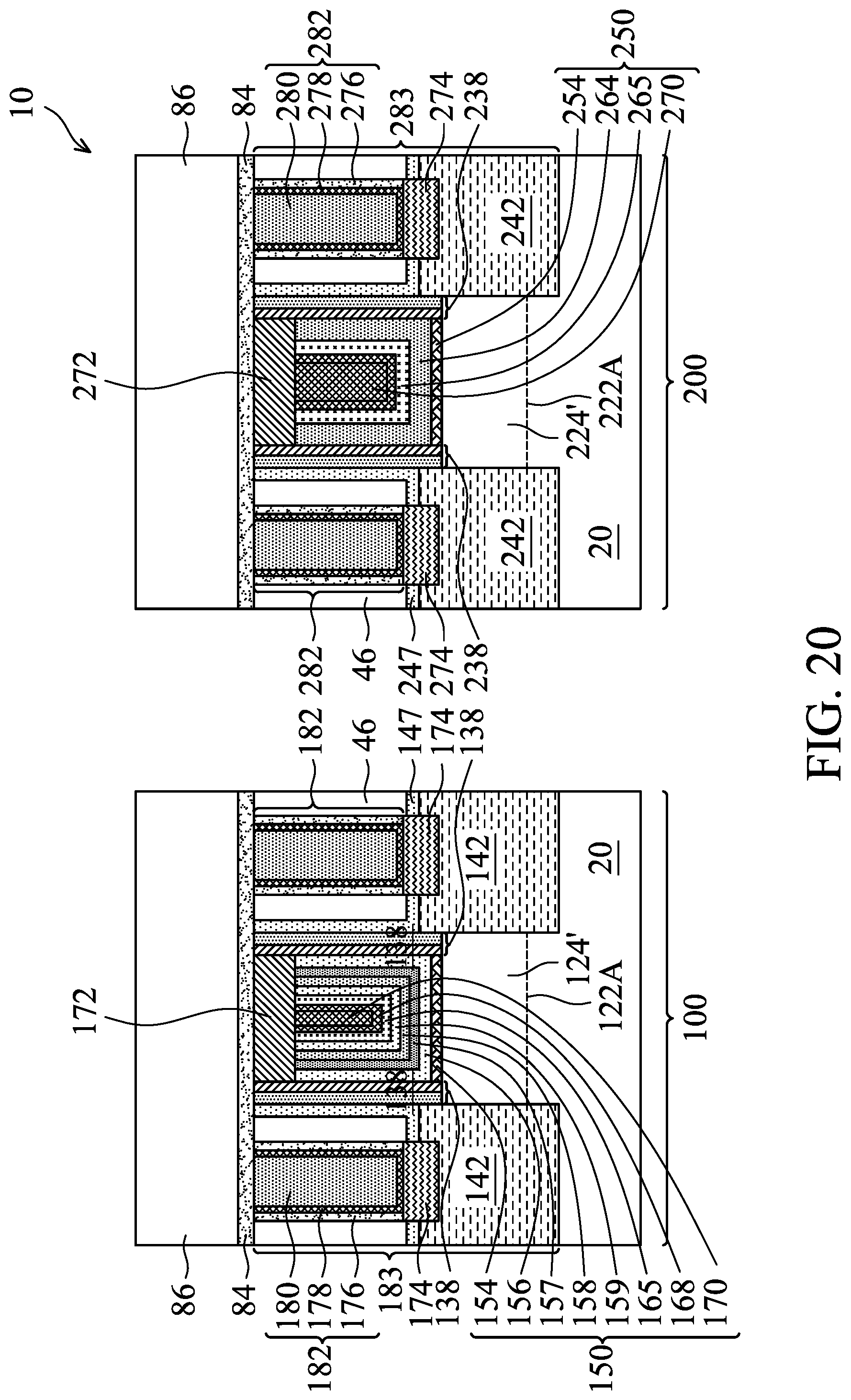 Patent US12107015 Figure 20 – NMOS and PMOS transistor gates with hafnium oxide layers and lanthanum oxide layers