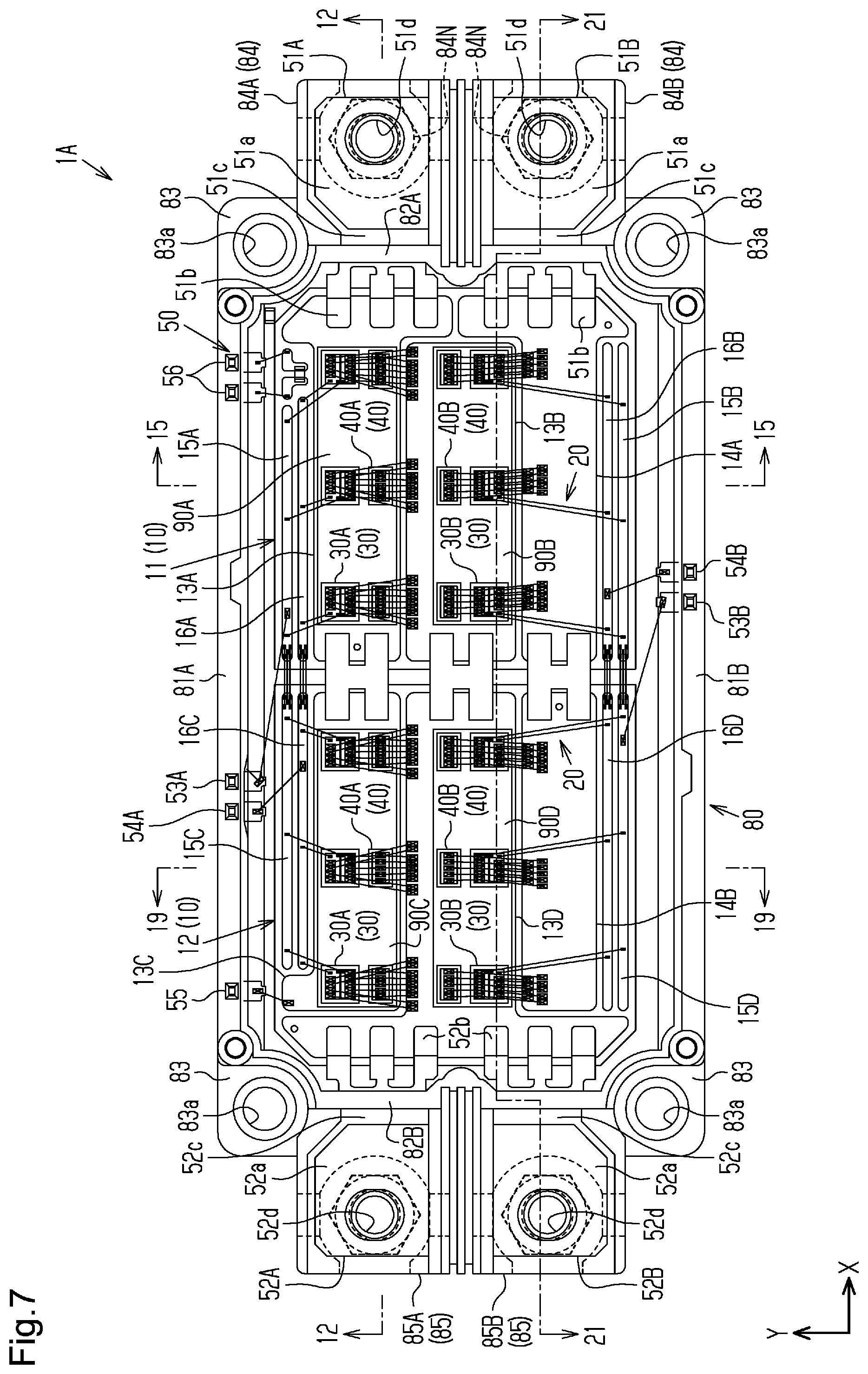 Patent US12107029 Figure 7 – Power module with graphite plate