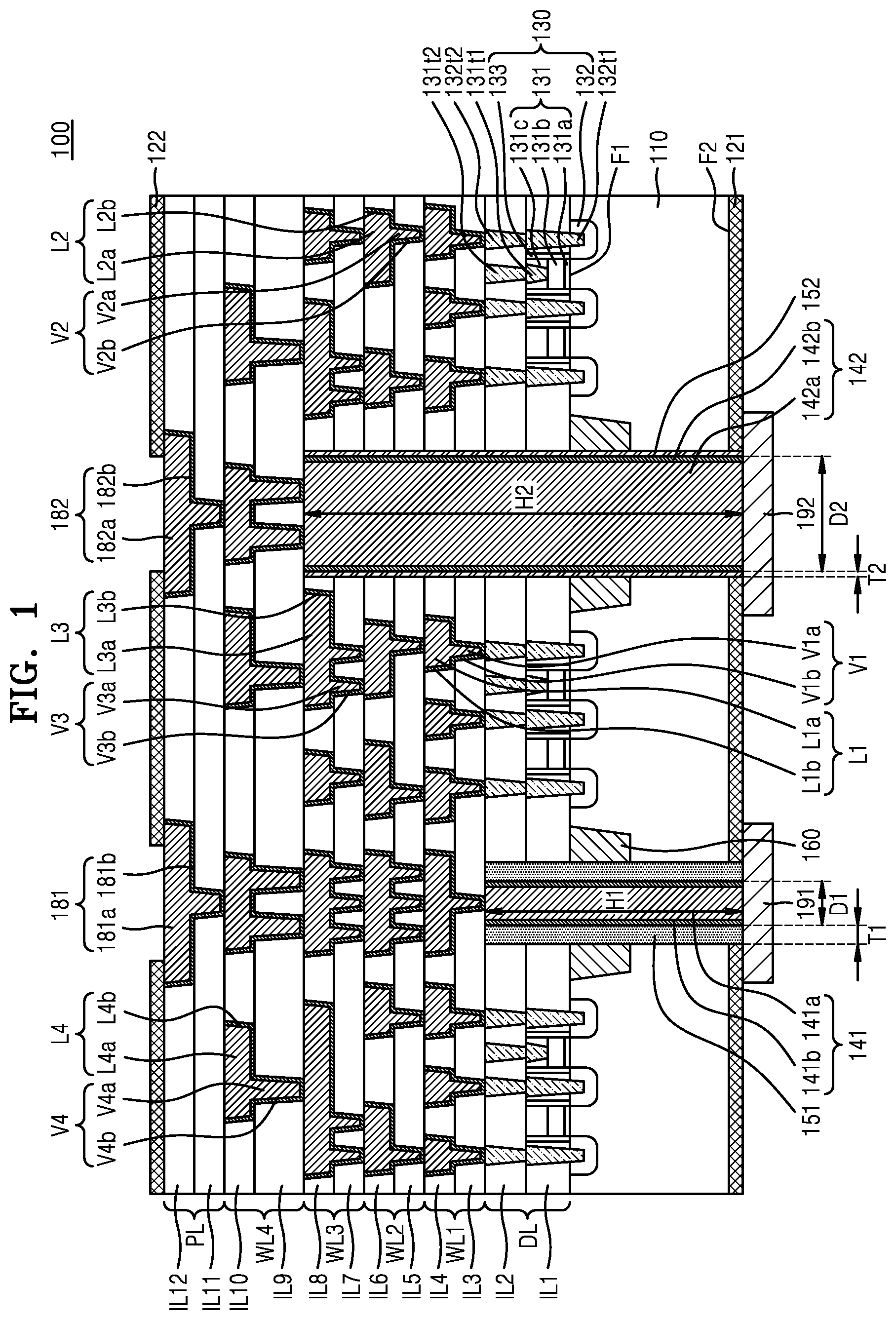 Patent US12107034 Figure 1 – Semiconductor chip and semiconductor package including same