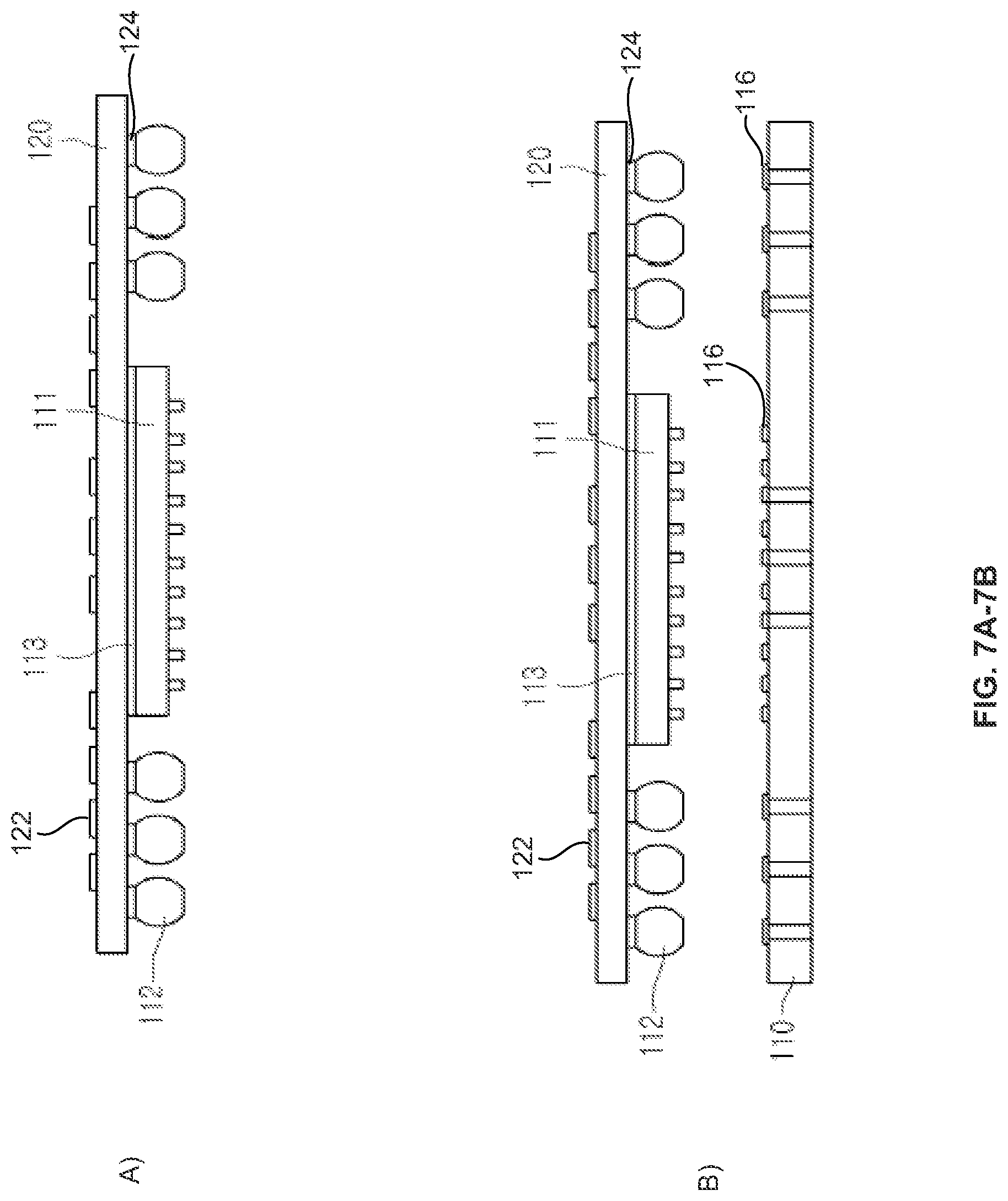 Patent US12107035 Figure 9 – Semiconductor device with a semiconductor die embedded between an extended substrate and a bottom substrate