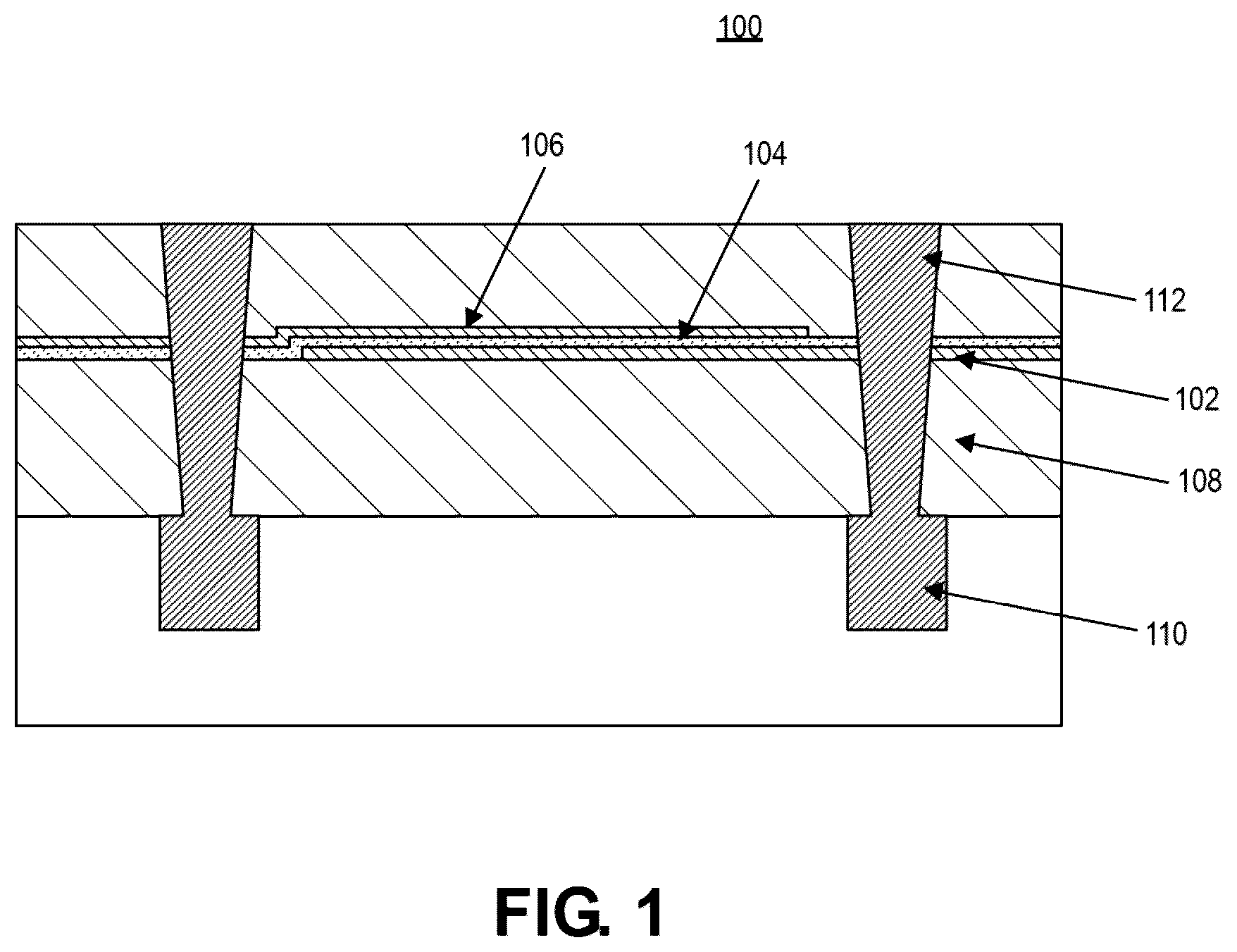 Patent US12107040 Figure 1 – Metal insulator metal (MIM) capacitor