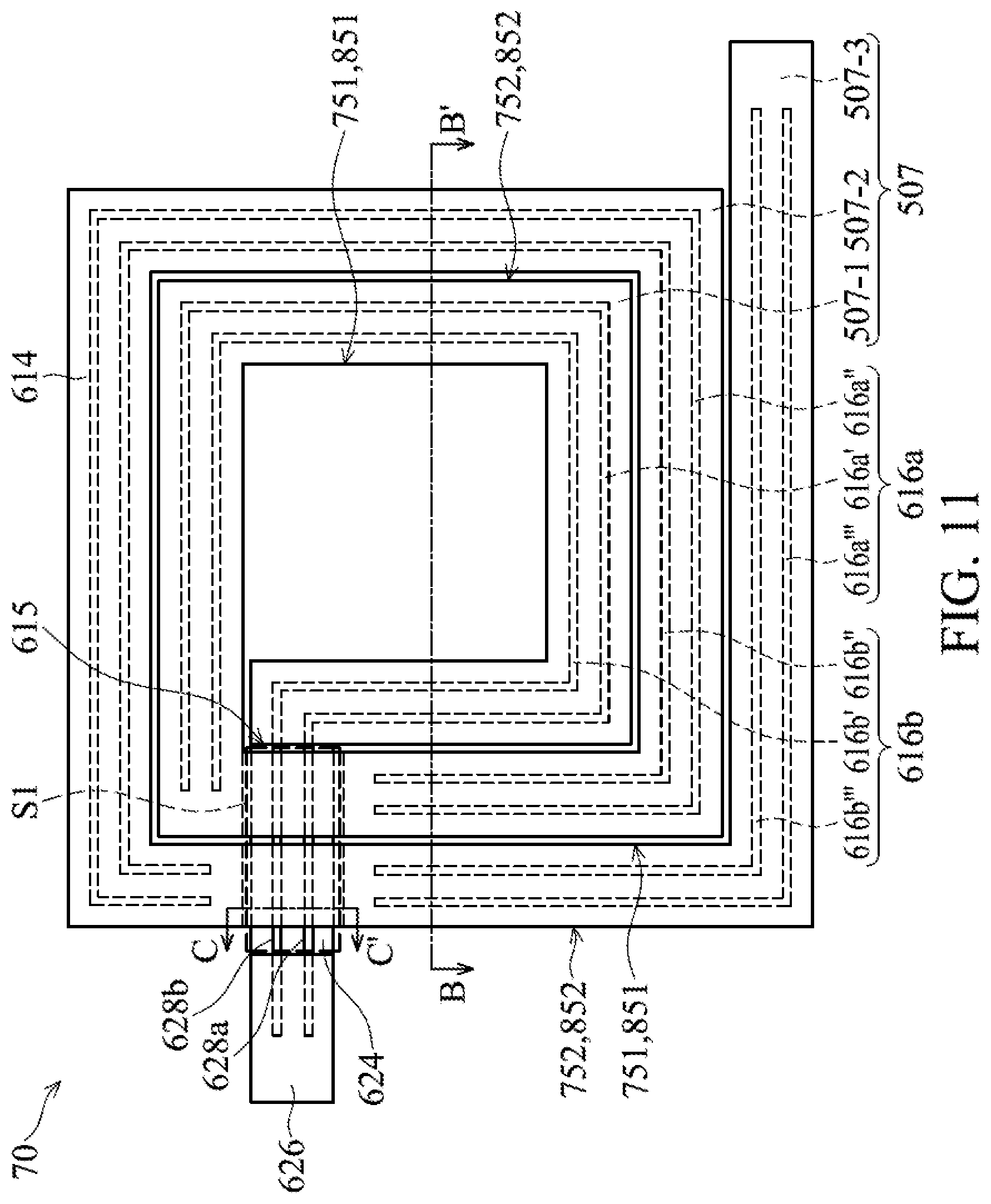 Patent US12107043 Figure 13 – Multilayer-type on-chip inductor structure