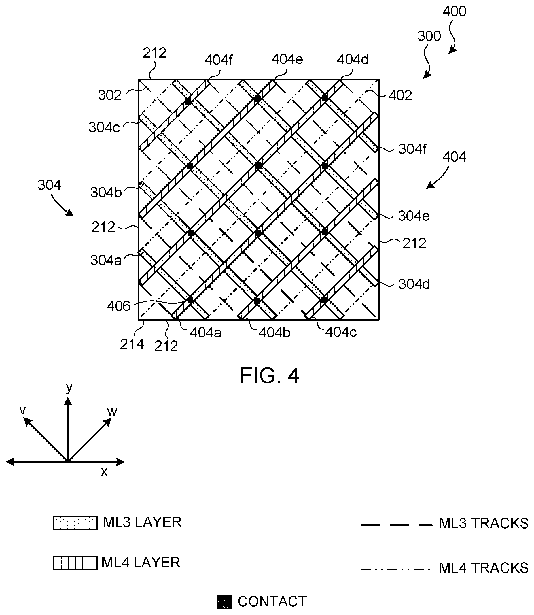 Patent US12107048 Figure 3 – Layouts for conductive layers in integrated circuits
