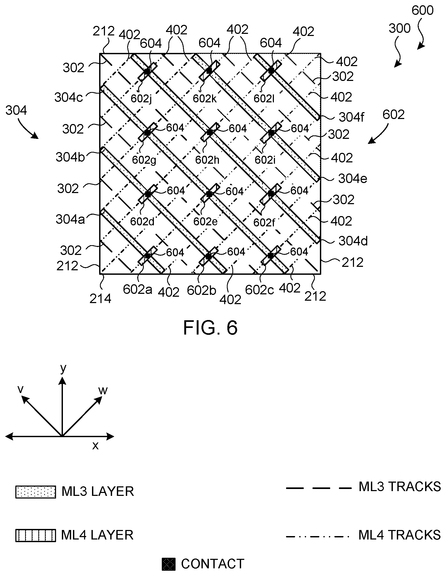 Patent US12107048 Figure 5 – Layouts for conductive layers in integrated circuits