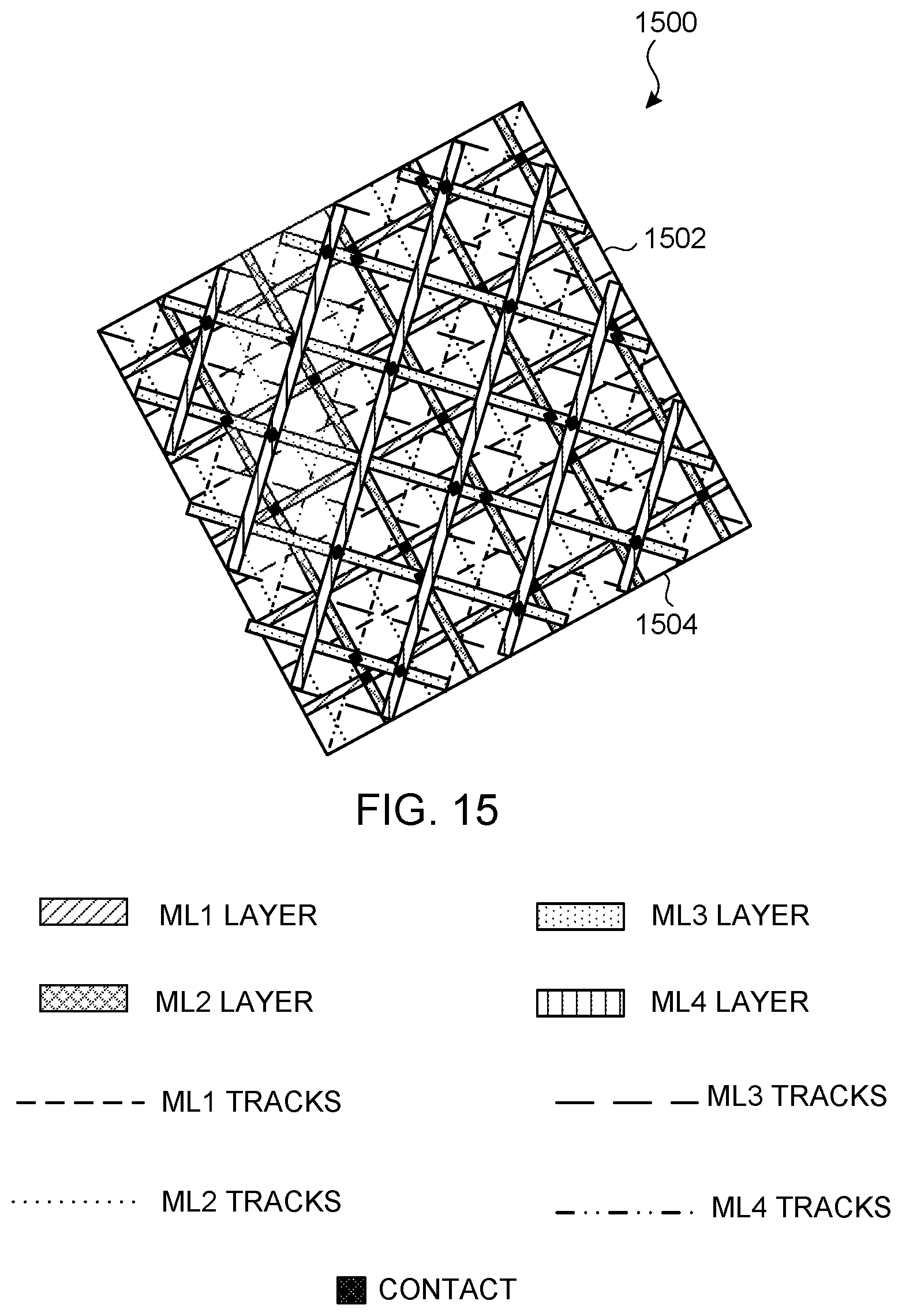 Patent US12107048 Figure 14 – Layouts for conductive layers in integrated circuits