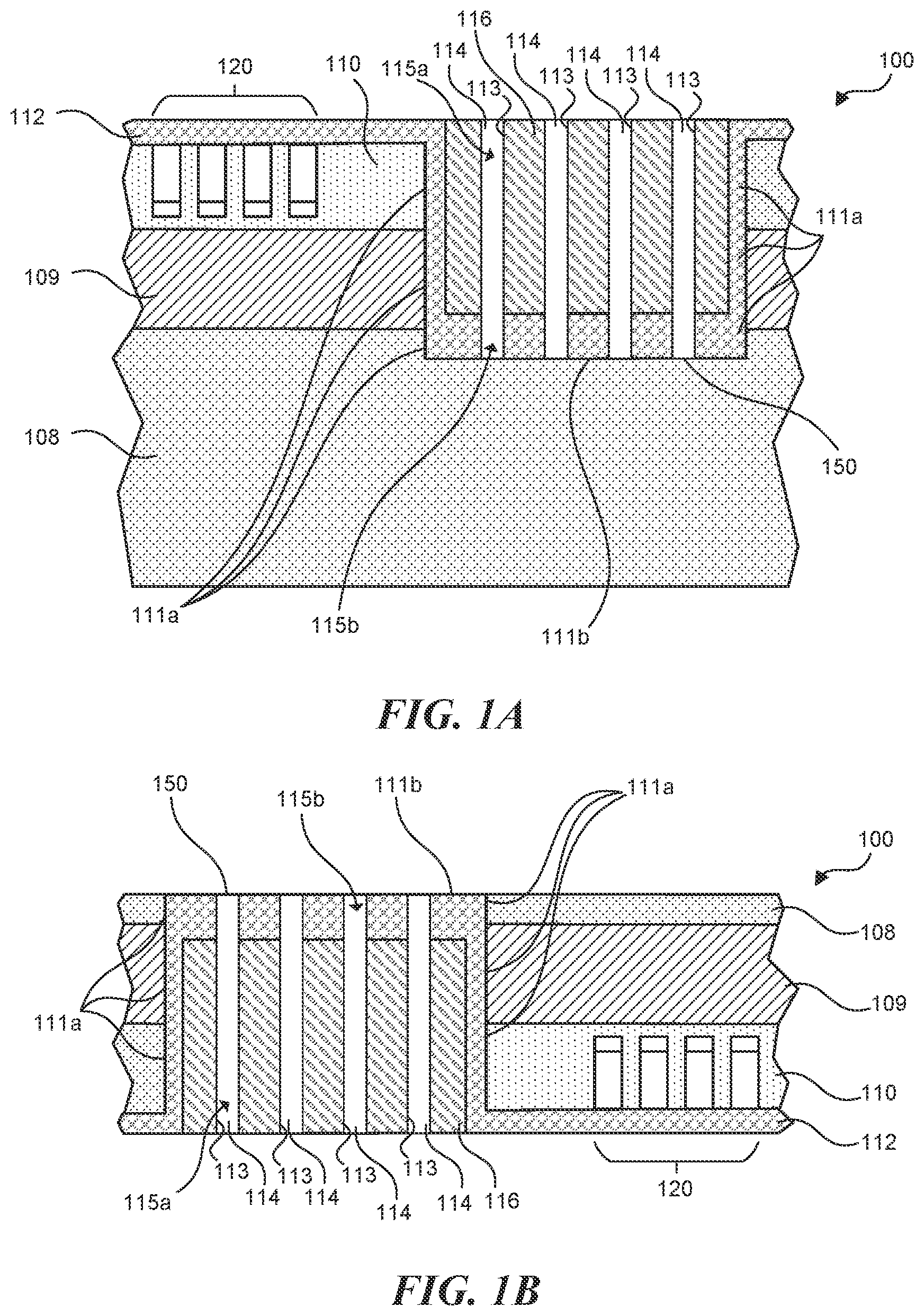 Patent US12107050 Figure 1 – Front end of line interconnect structures and associated systems and methods