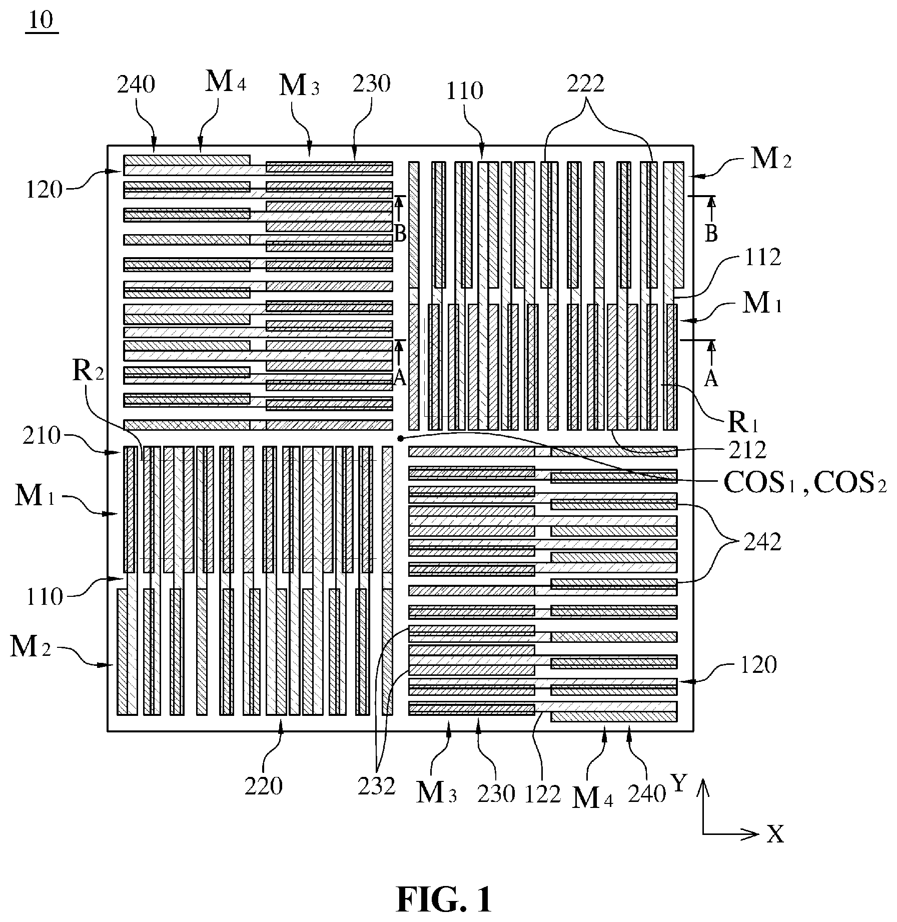 Patent US12107052 — Overlay mark forming Moire pattern, overlay measurement method using same, overlay measurement apparatus using same, and manufacturing method of semiconductor device using same — Figure 1