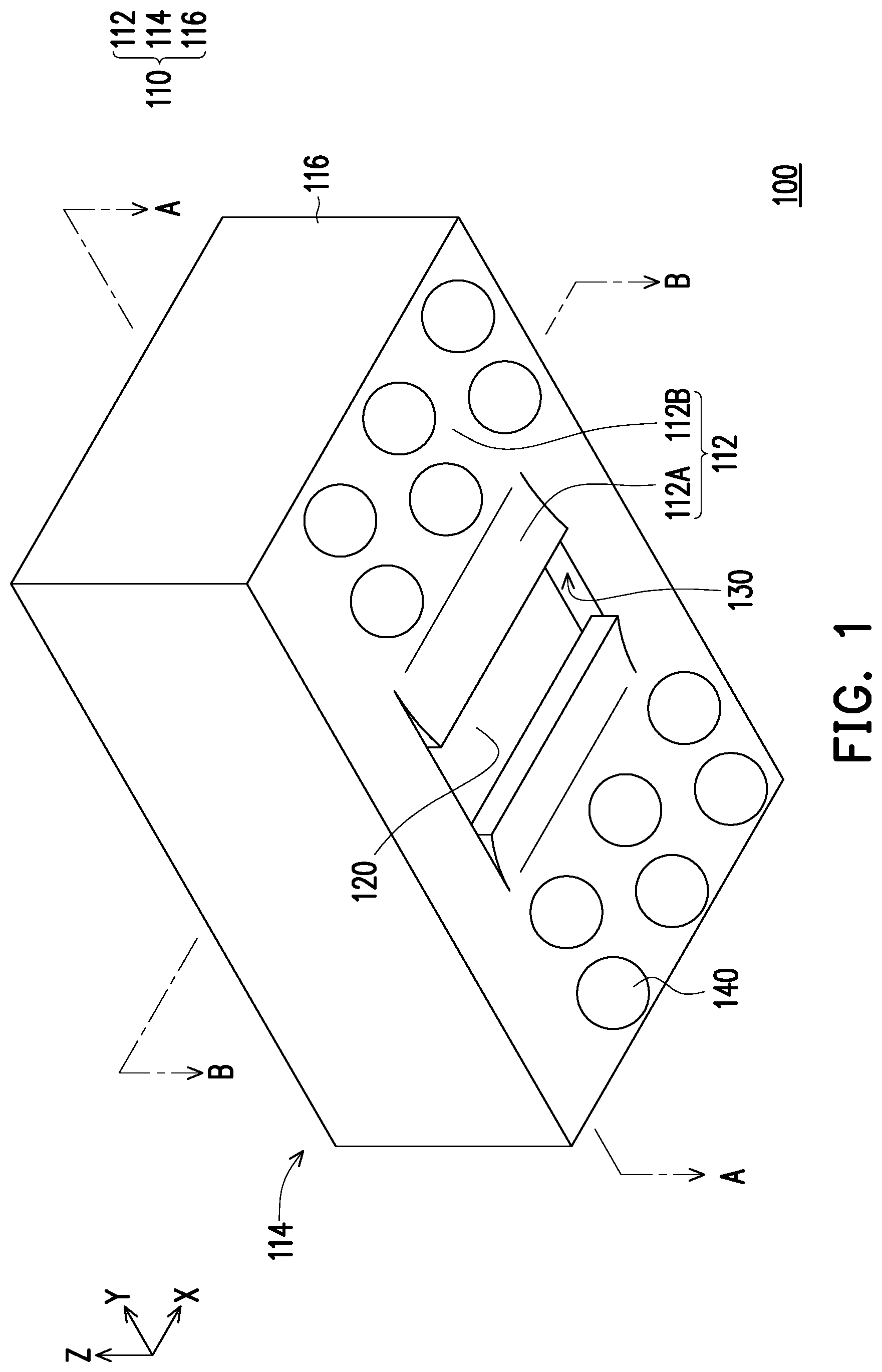 Patent US12107054 Figure 1 – Semiconductor package, semiconductor device and shielding housing of semiconductor package