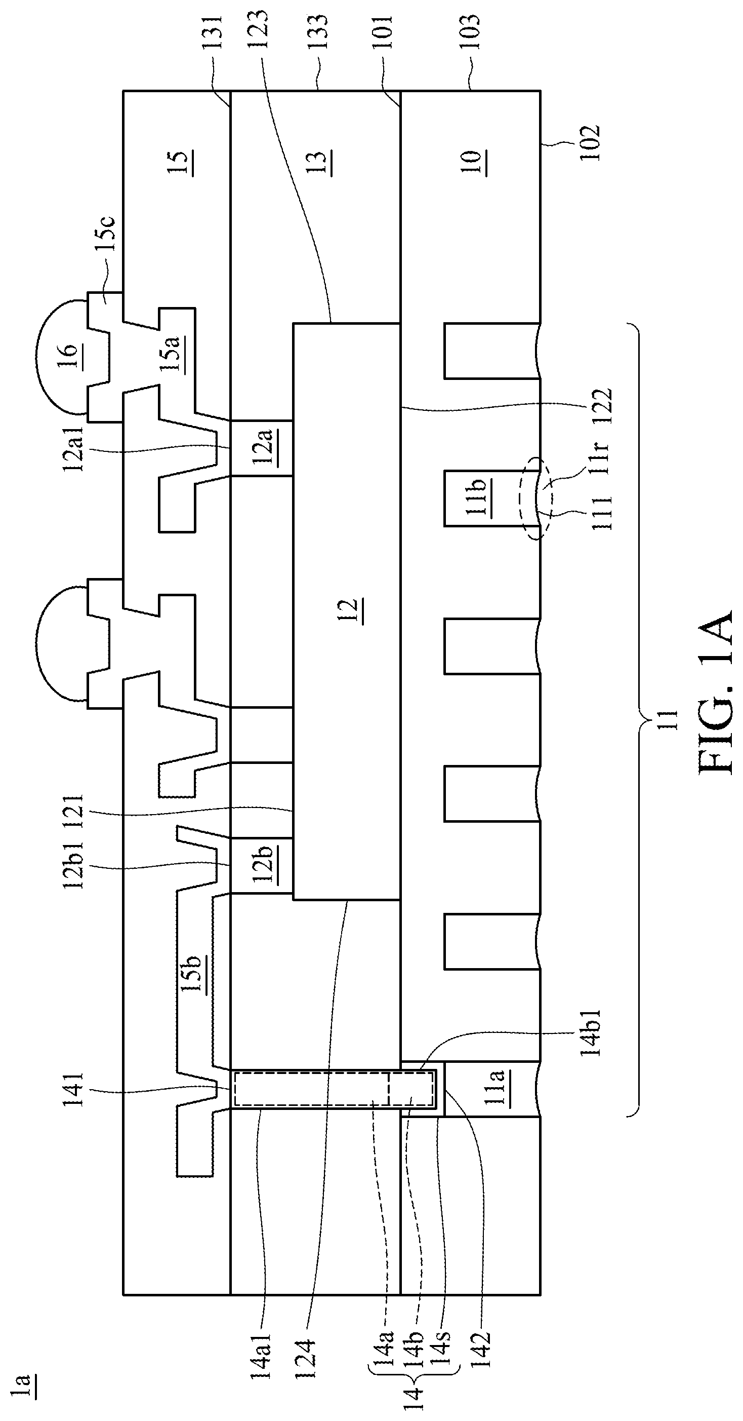 Patent US12107056 Figure 1 – Semiconductor device package and the method of manufacturing the same