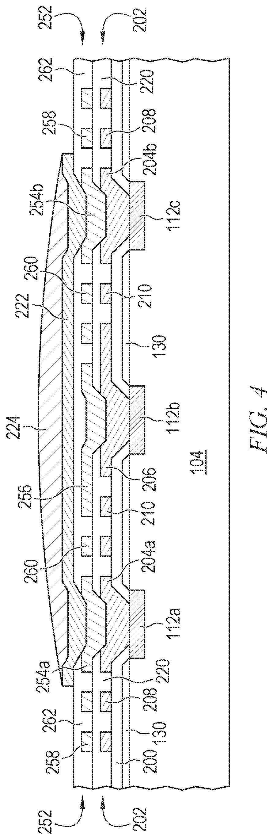 Patent US12107058 Figure 4 – Split RDL connection between die and UBM
