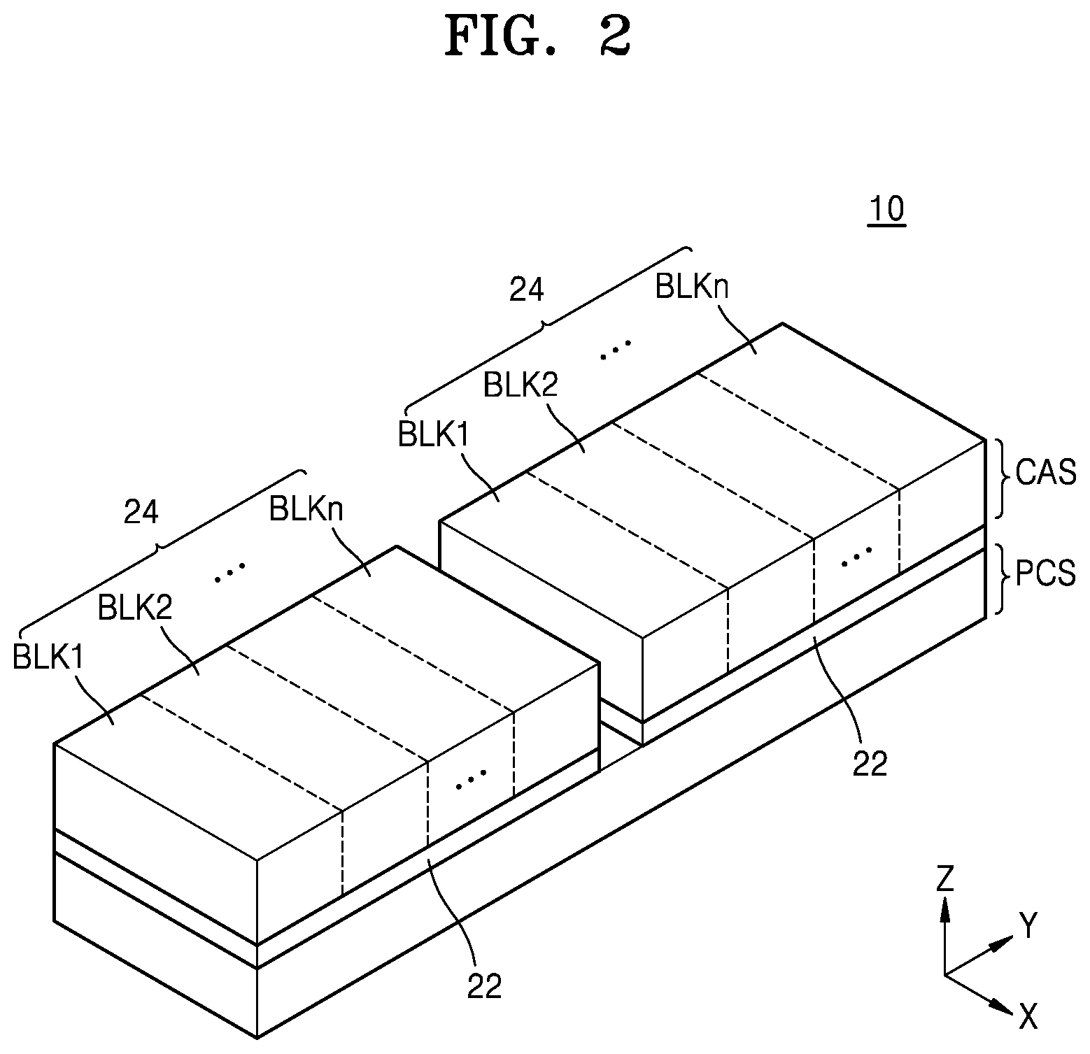 Patent US12107061 Figure 2 – Integrated circuit device including peripheral circuit and cell array structures, and electronic system including same