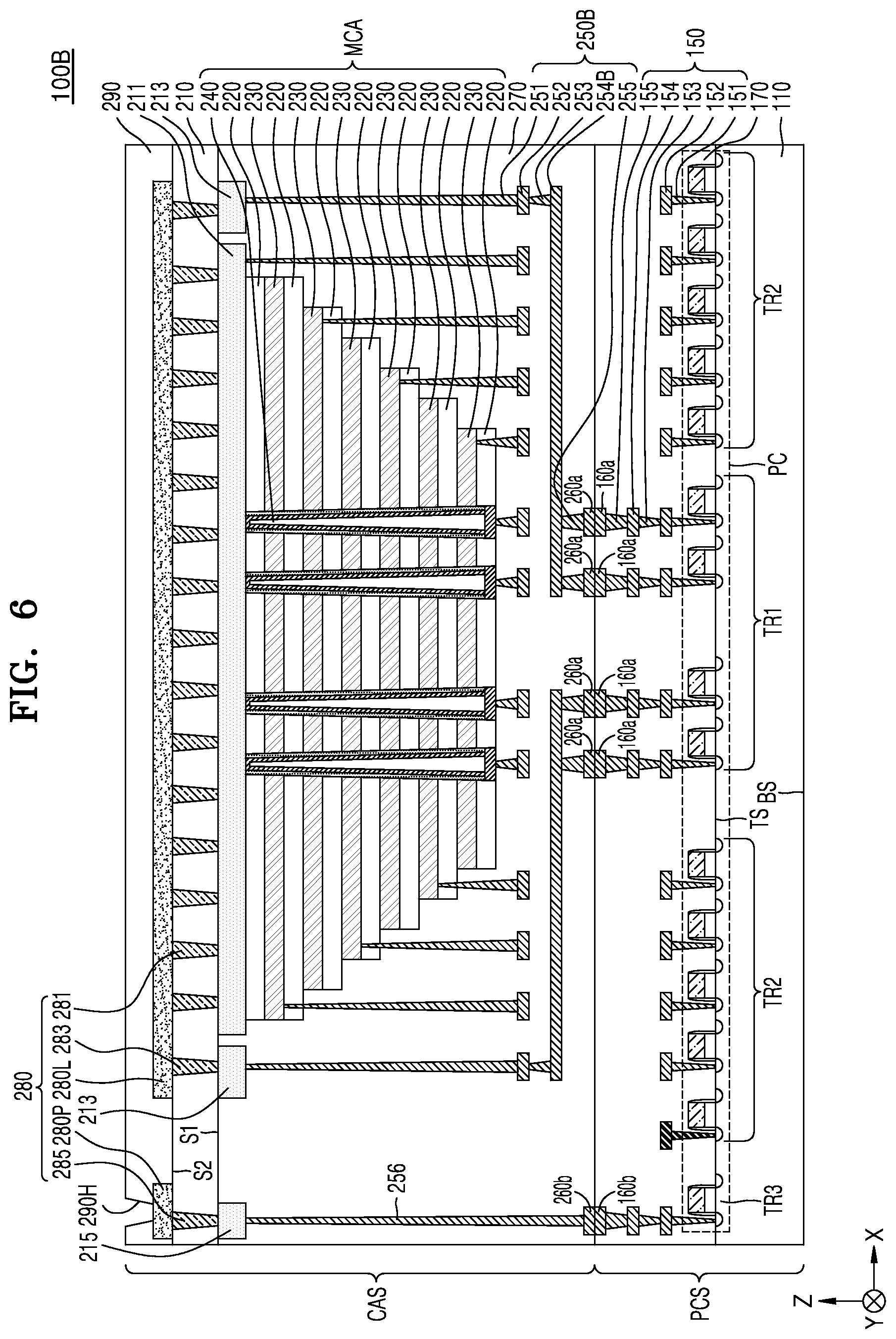 Patent US12107061 Figure 8 – Integrated circuit device including peripheral circuit and cell array structures, and electronic system including same