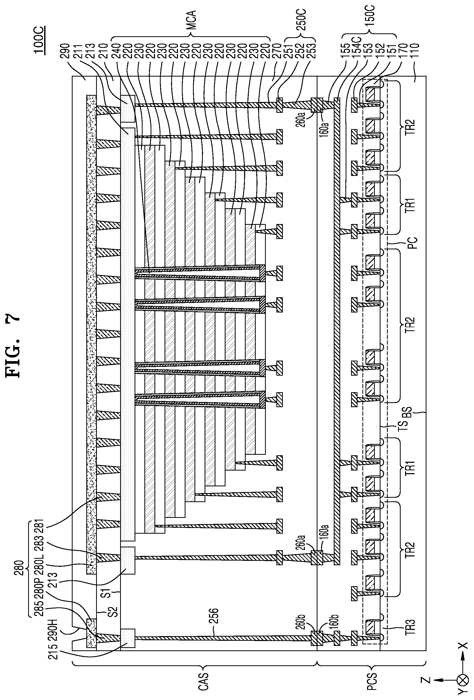 Patent US12107061 Figure 9 – Integrated circuit device including peripheral circuit and cell array structures, and electronic system including same